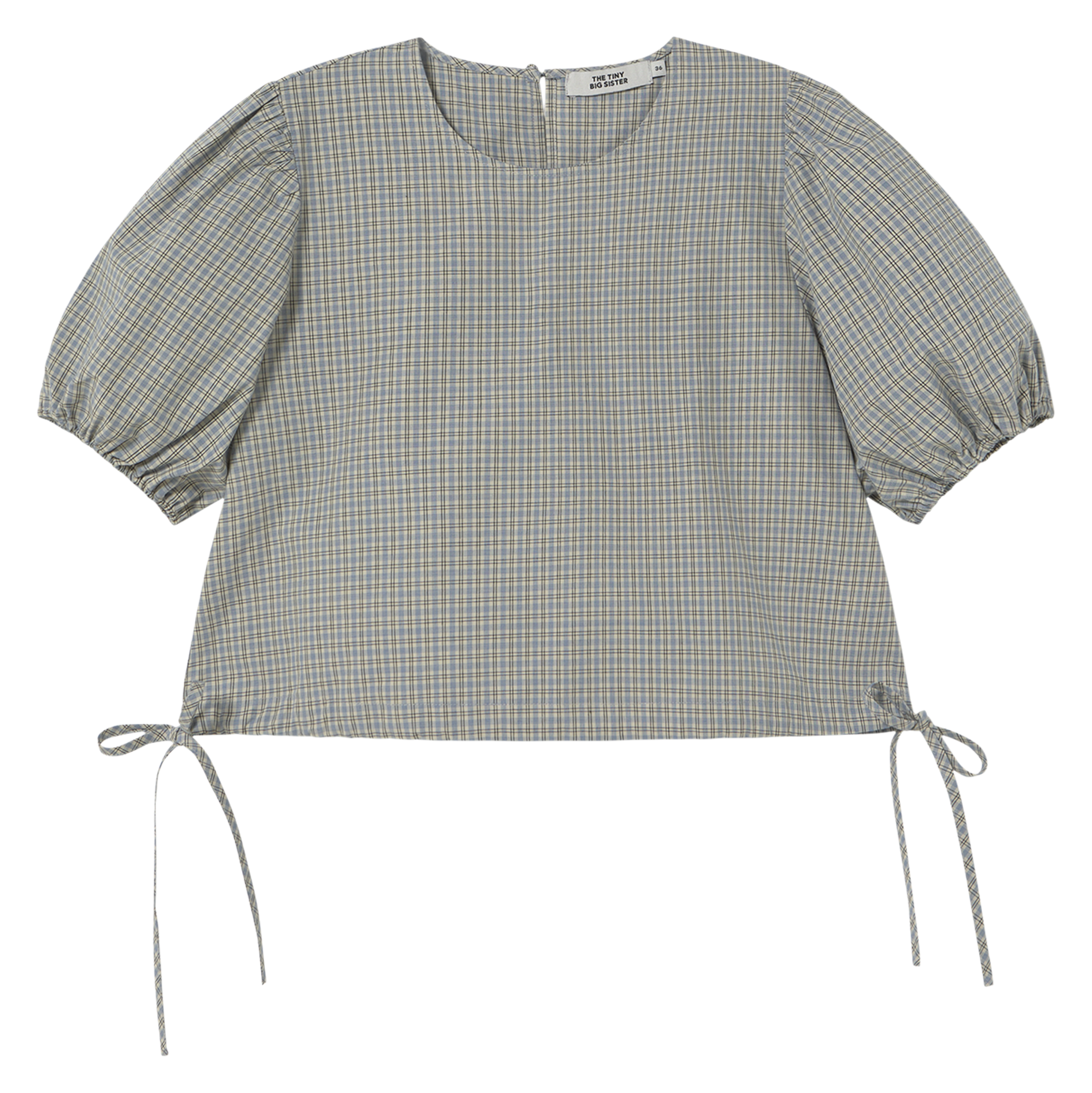 Checked pattern knotted top THE TINY BIG SISTER Blue