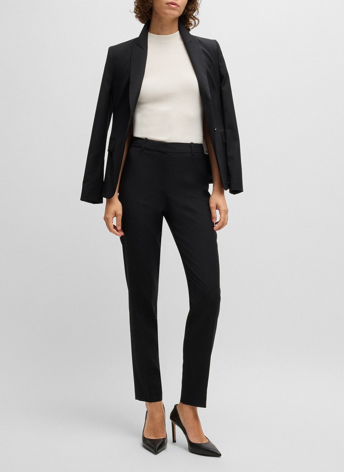 Tee-shirt côtelé sans manches à bords-côtes BOSS Beige