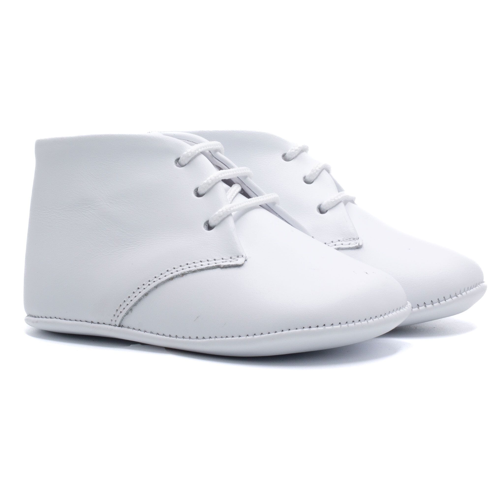 Soft leather baby booties Boni & Sidonie White