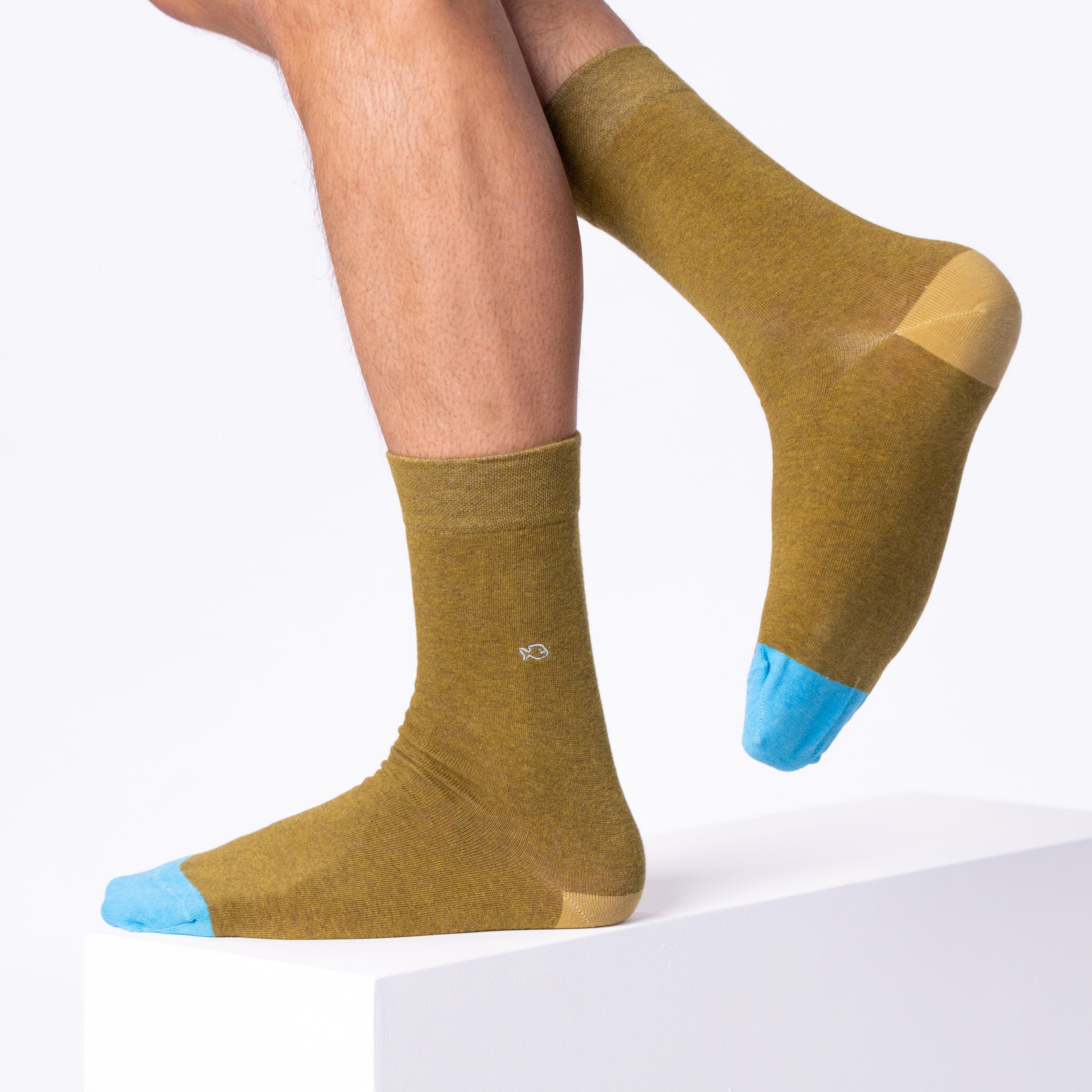 Solid combed cotton socks BILLYBELT Green