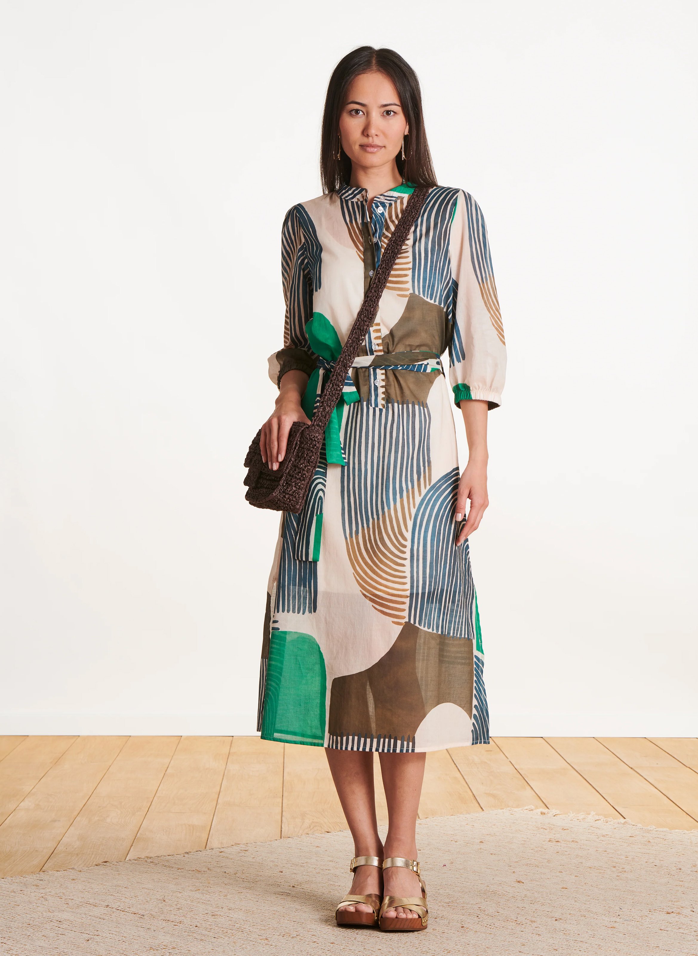 Maraboutee Sale La Fee Maraboutee Jurk Groen Lange Jurk Met Zwart