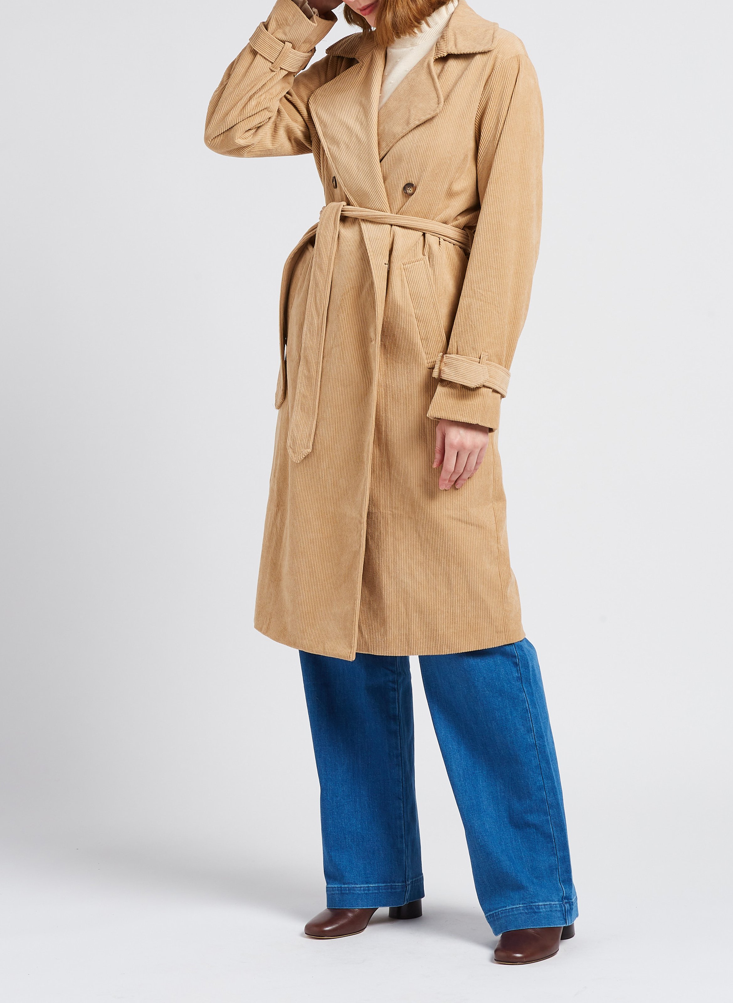 Trench en velours côtelé  LA PETITE ETOILE Beige