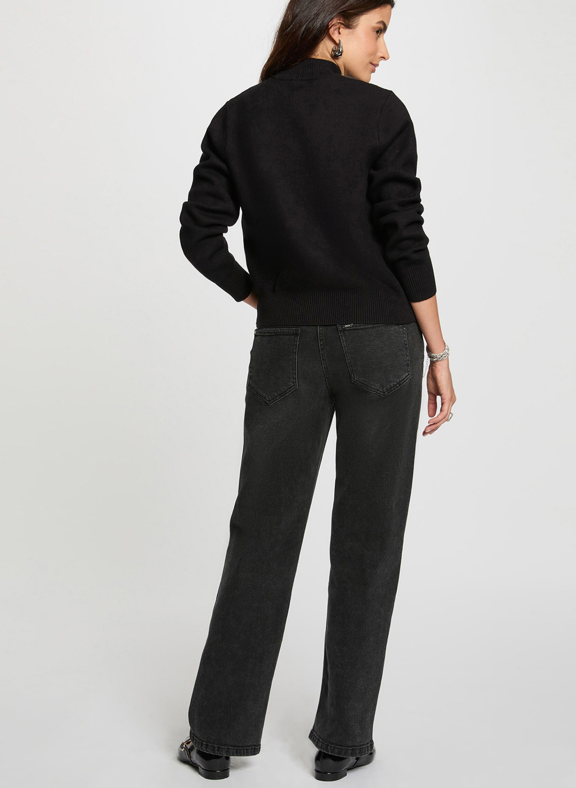 Teddy collar vest MORGAN Black