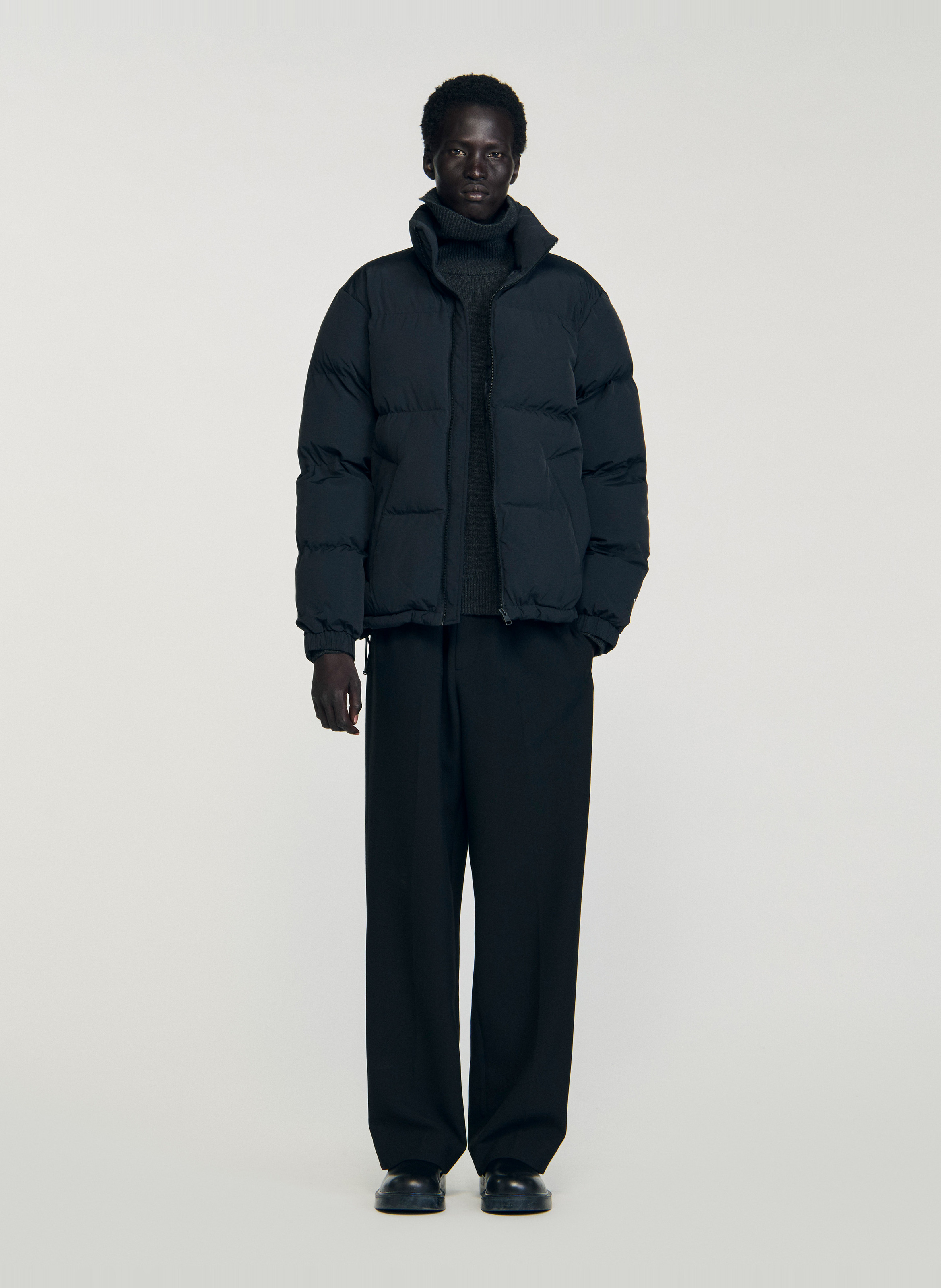 Oversized donsjack met opstaande kraag SANDRO Zwart