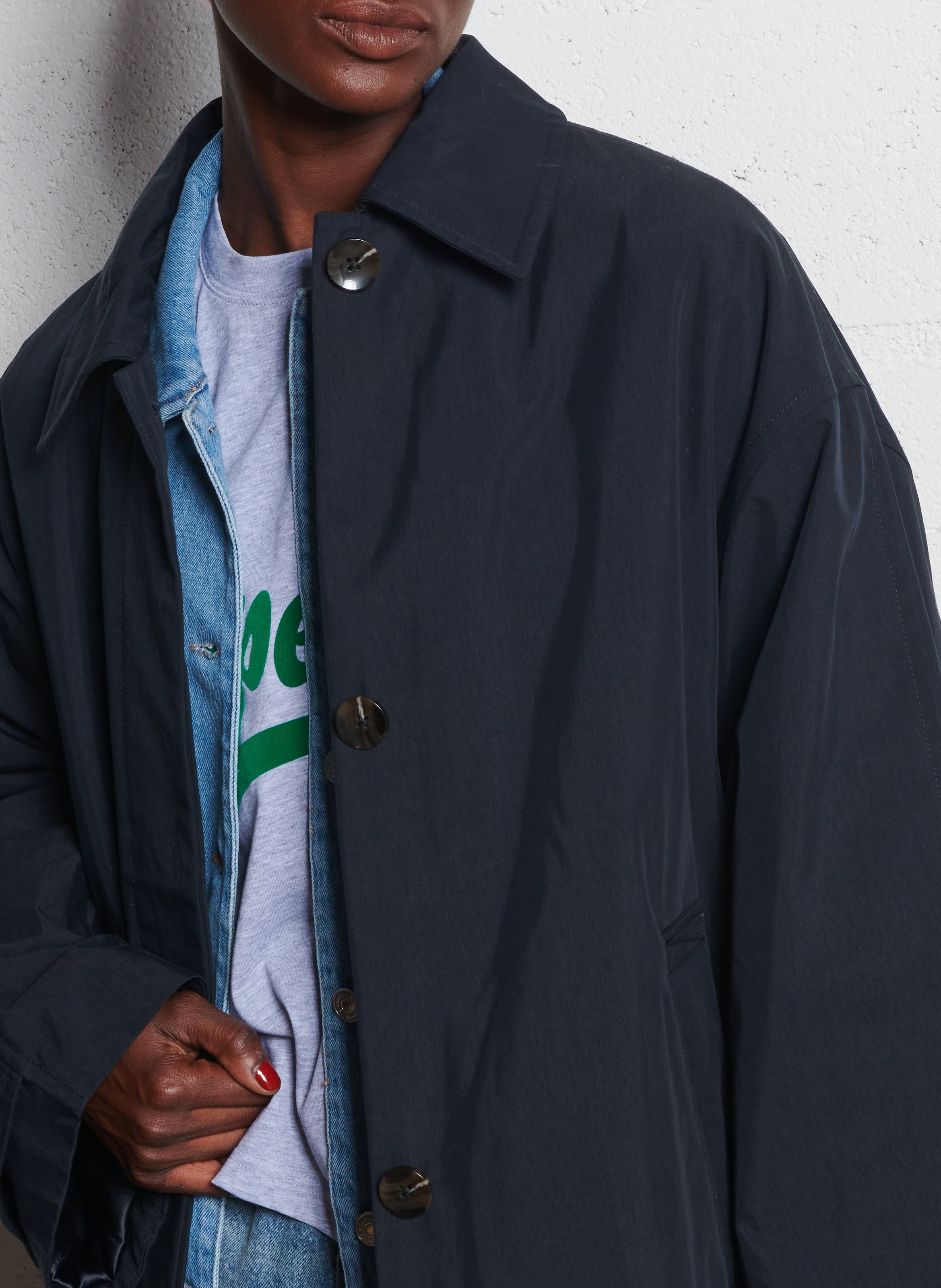 Trench oversize en coton mélangé BELLEROSE Bleu