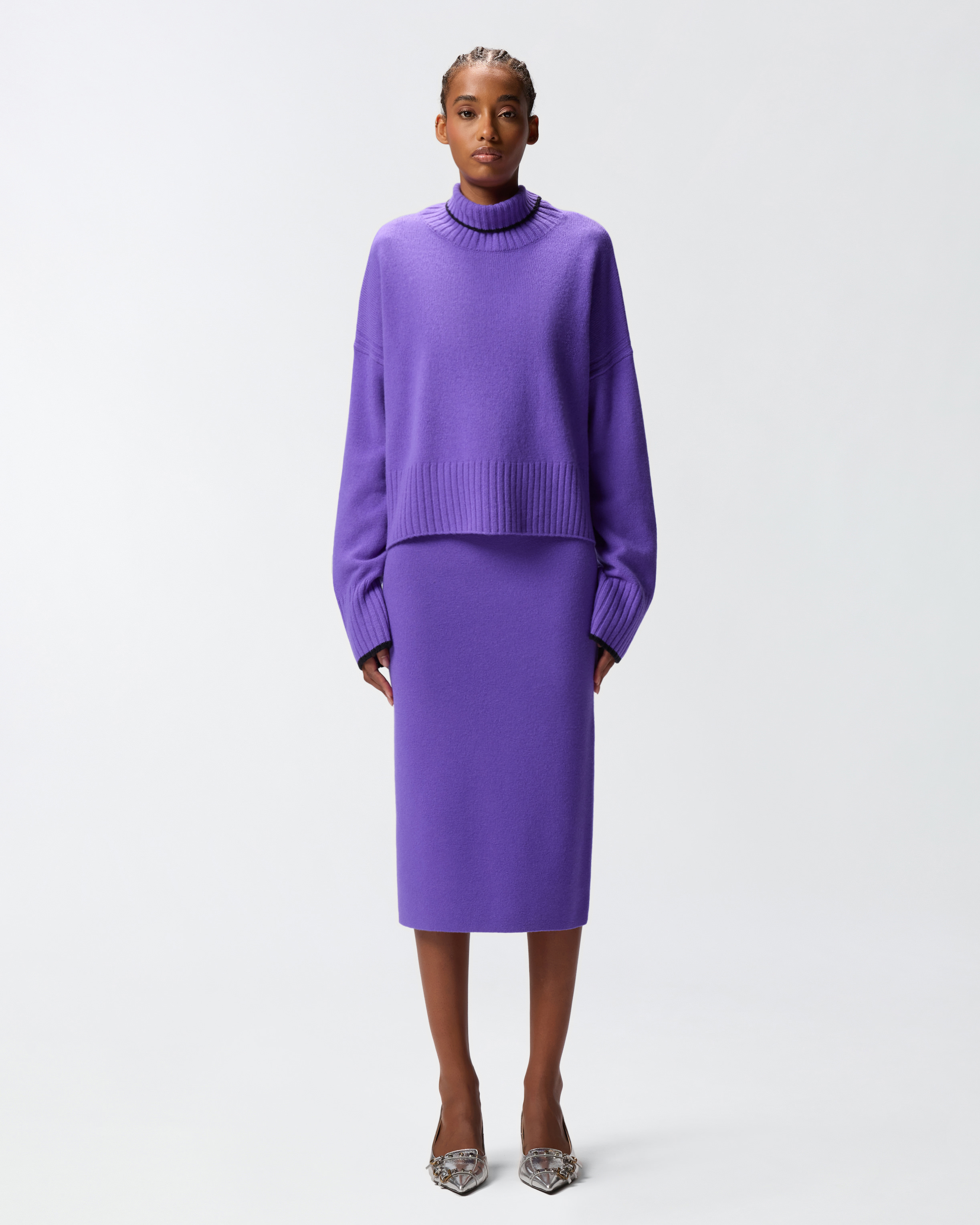 Knit turtleneck sweater PINKO Purple