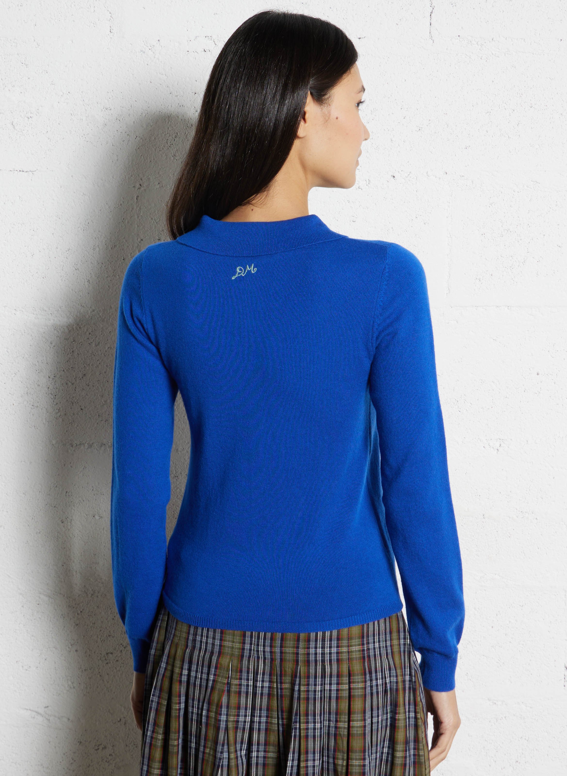 Cardigan unie en laine et cachemire DAMSON MADDER Bleu