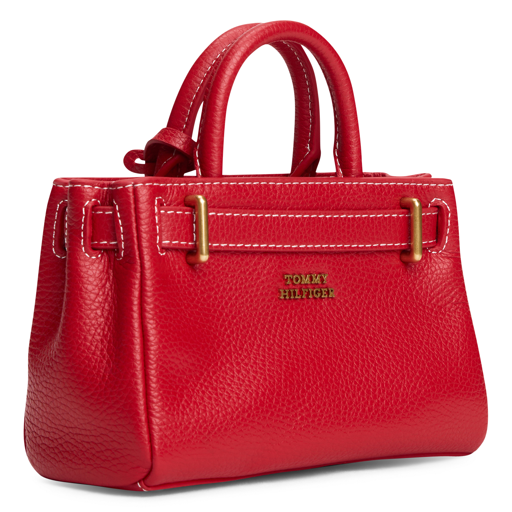 Petit sac à main en cuir grainé TOMMY HILFIGER Rouge