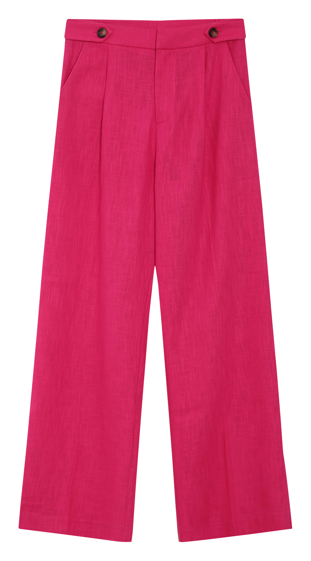 Trousers tailored in plain linen blend GRACE ET MILA Pink