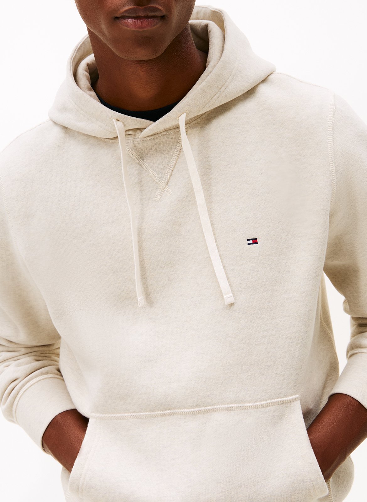 Cotton-blend hooded sweatshirt TOMMY HILFIGER Beige