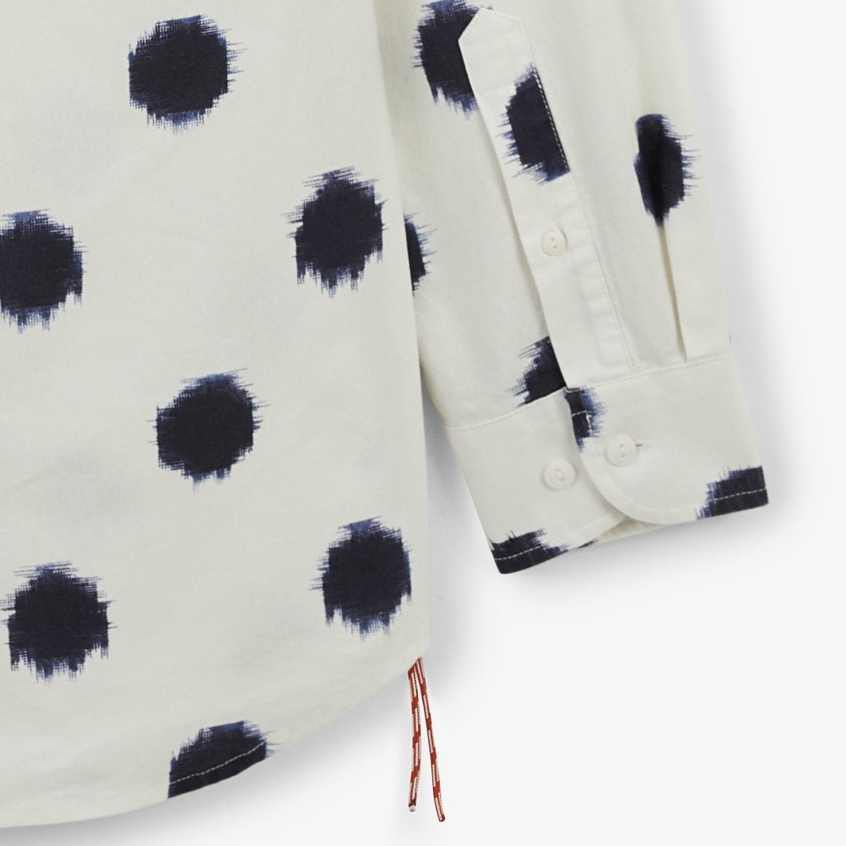 <p>Long-sleeve cotton shirt with large polka dot print</p> SERGE BLANCO White