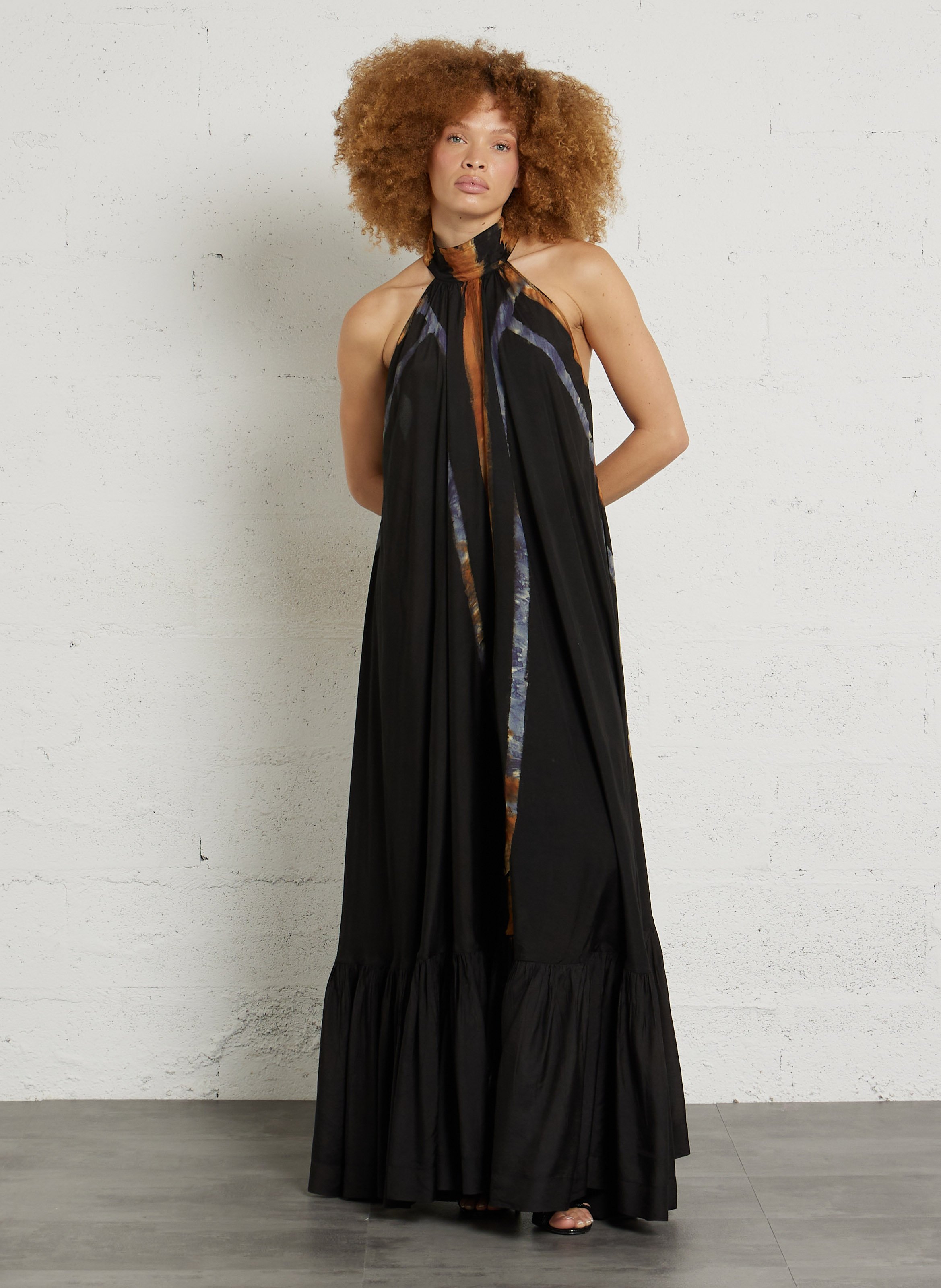 Lange, wijde jurk met print MES DEMOISELLES Veelkleurig