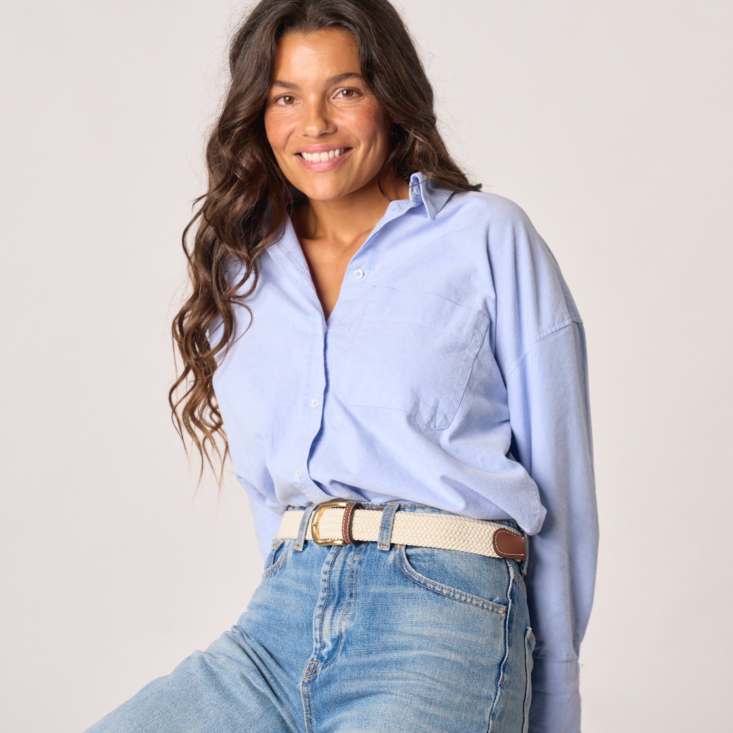 Solid Elastic Braided Belt BILLYBELT Beige