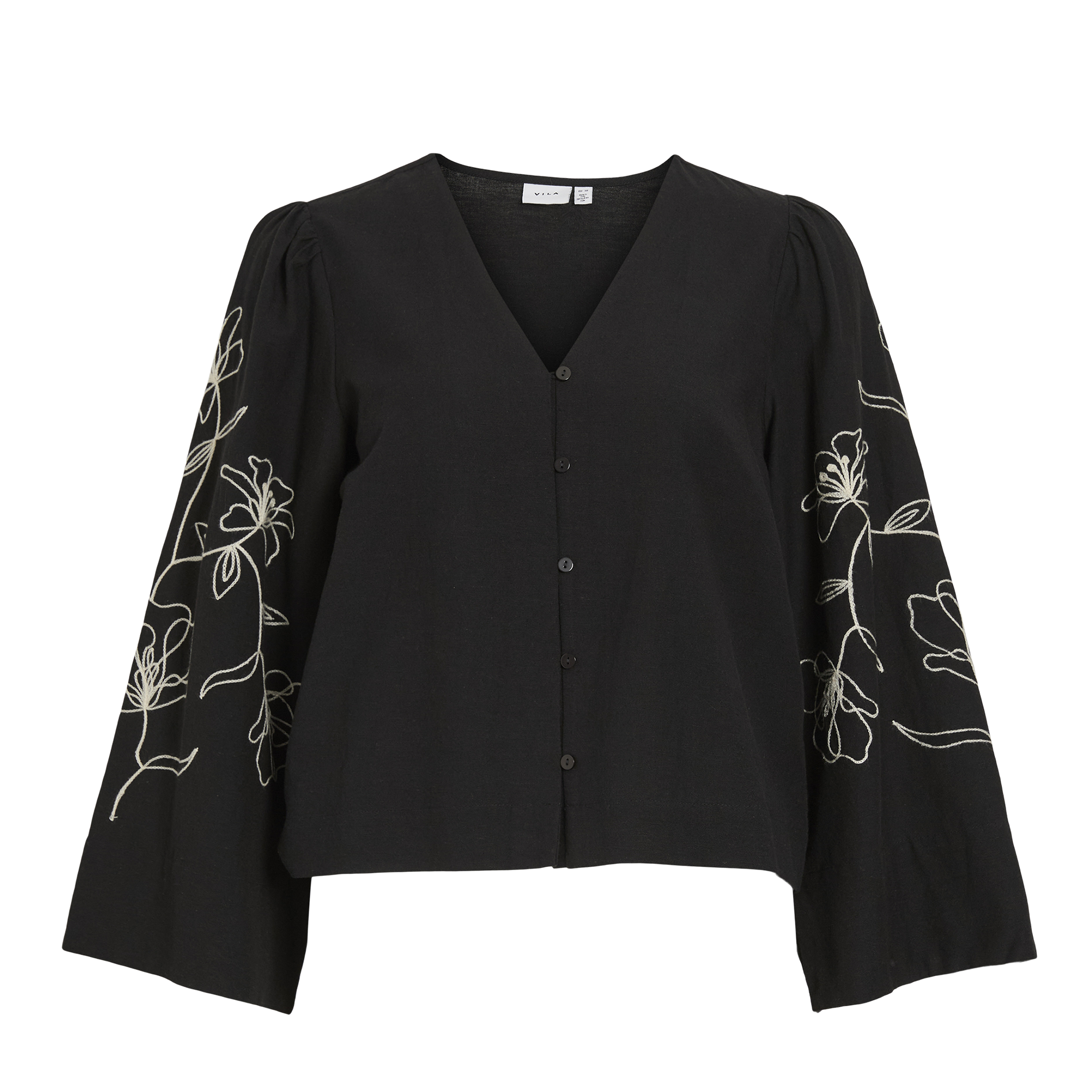 Vest met sjaalkraag VILA Zwart