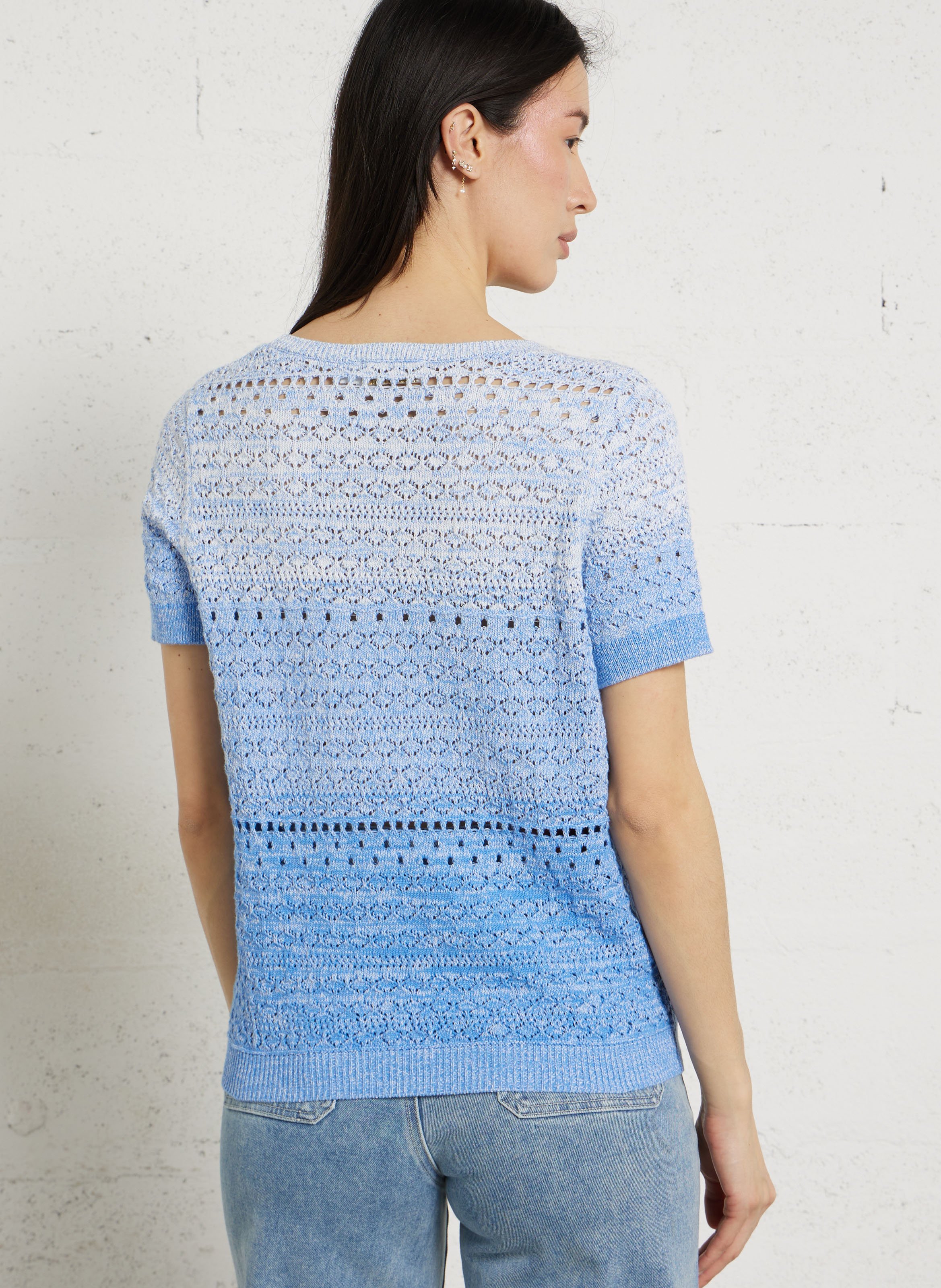 Pull droit col rond en coton LA PETITE ETOILE Bleu