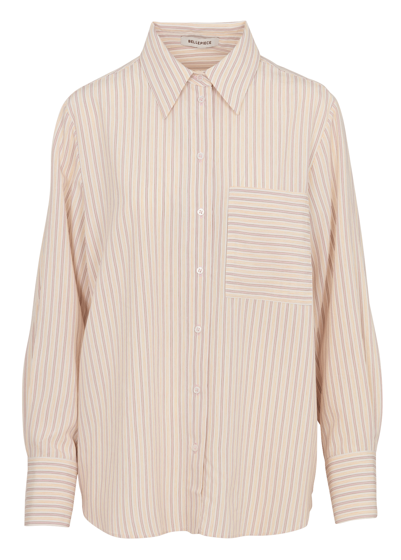 Oversized shirt with classic striped collar BELLEPIECE Orange