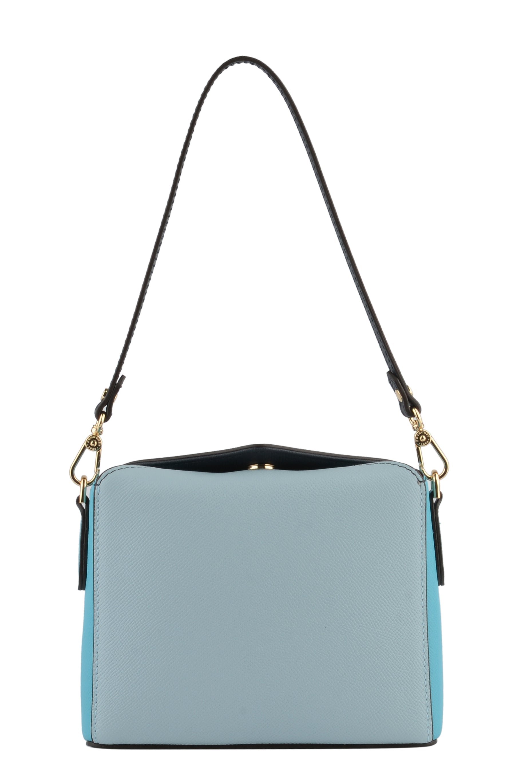 Calfskin leather shoulder bag POURCHET Blue
