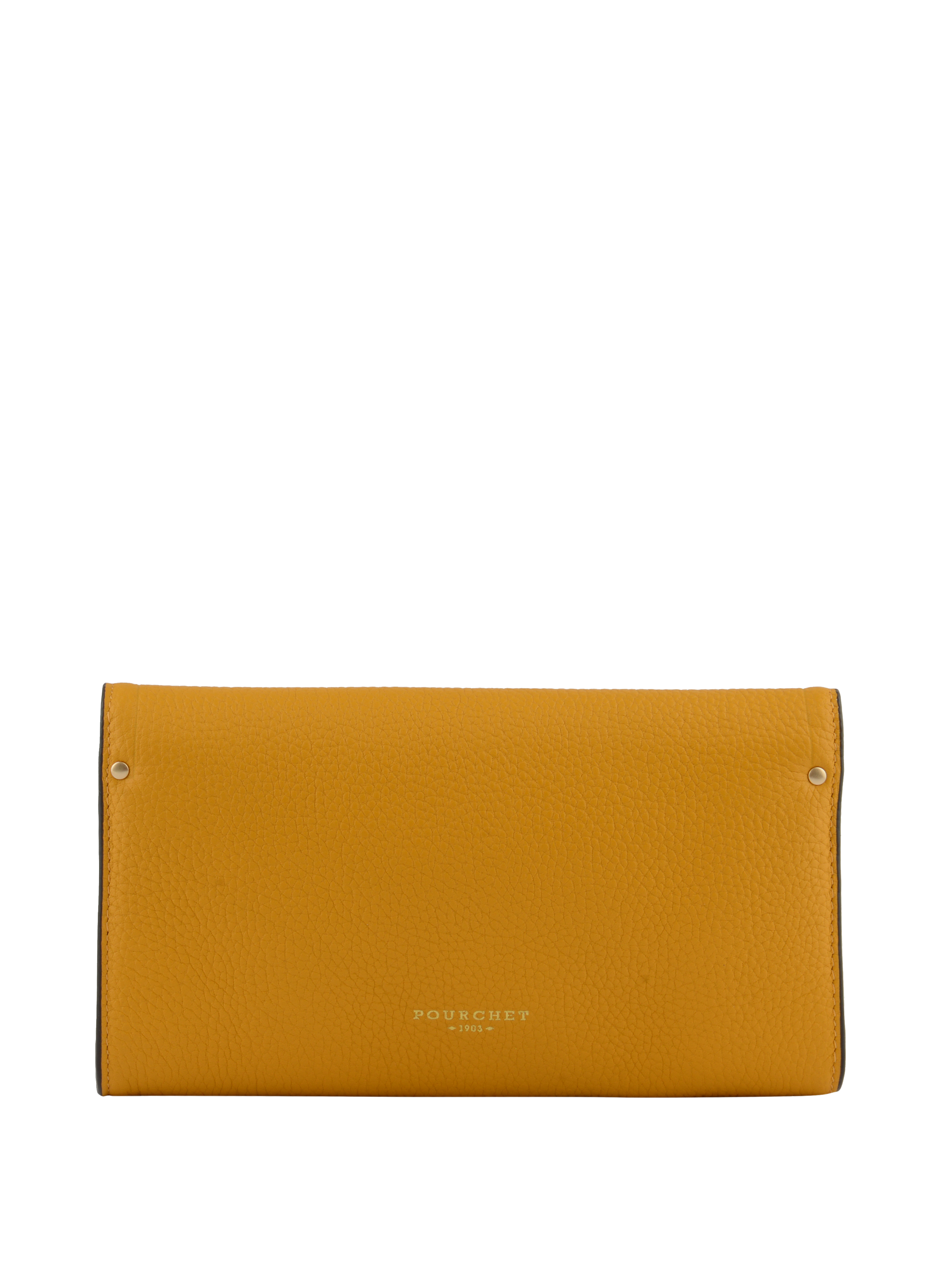 Calfskin leather shoulder bag POURCHET Orange