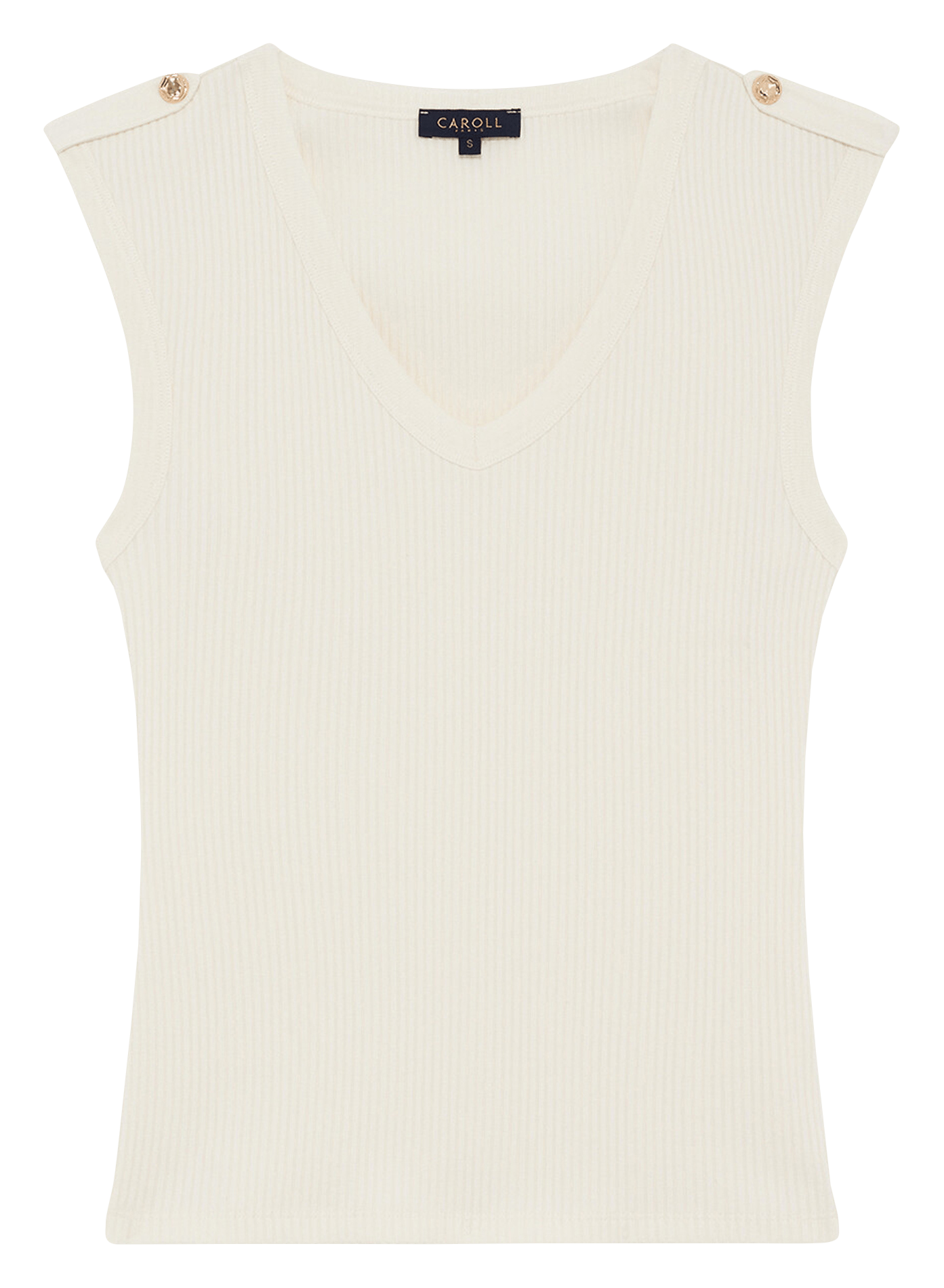 Top col V  CAROLL Beige