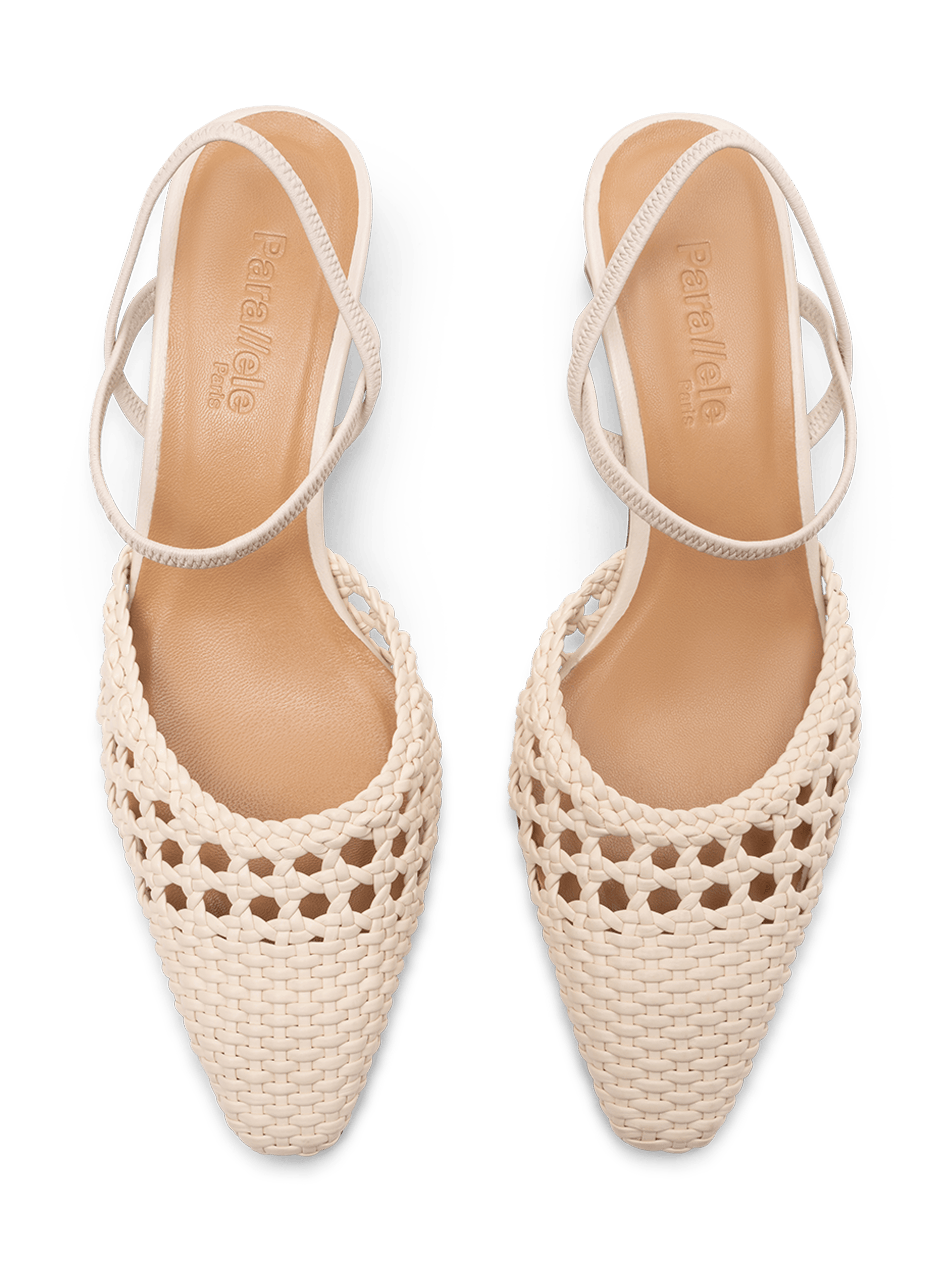 Slingback en cuir nappa latte PARALLELE PARIS Blanc