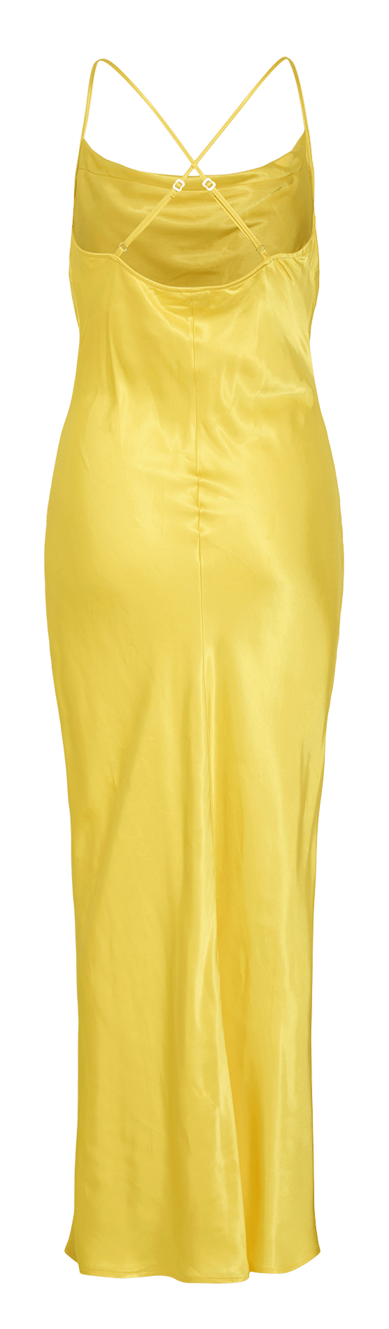 Langes, satiniertes Kleid ROUGE EDIT Gelb