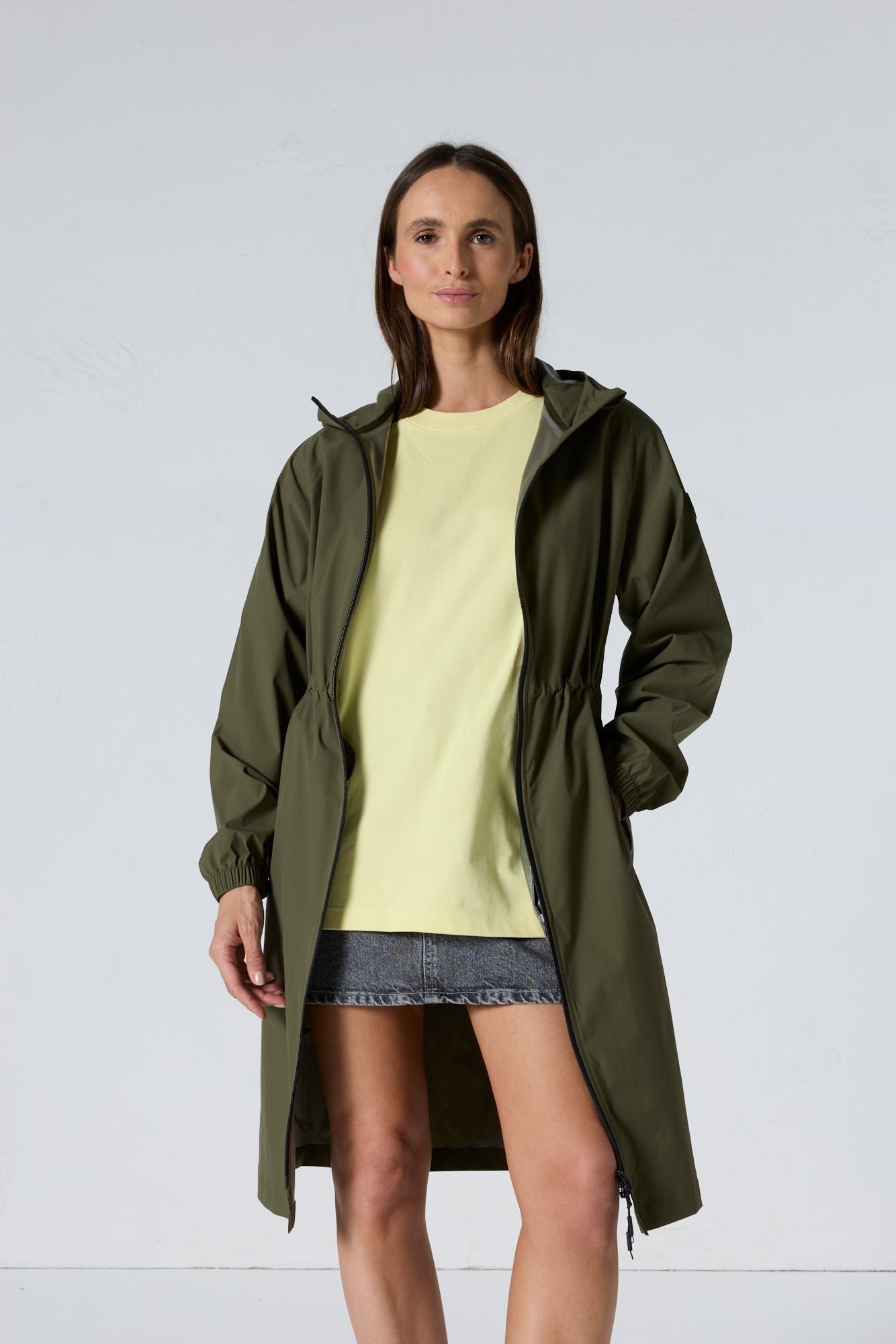 Long airy raincoat JOTT Green