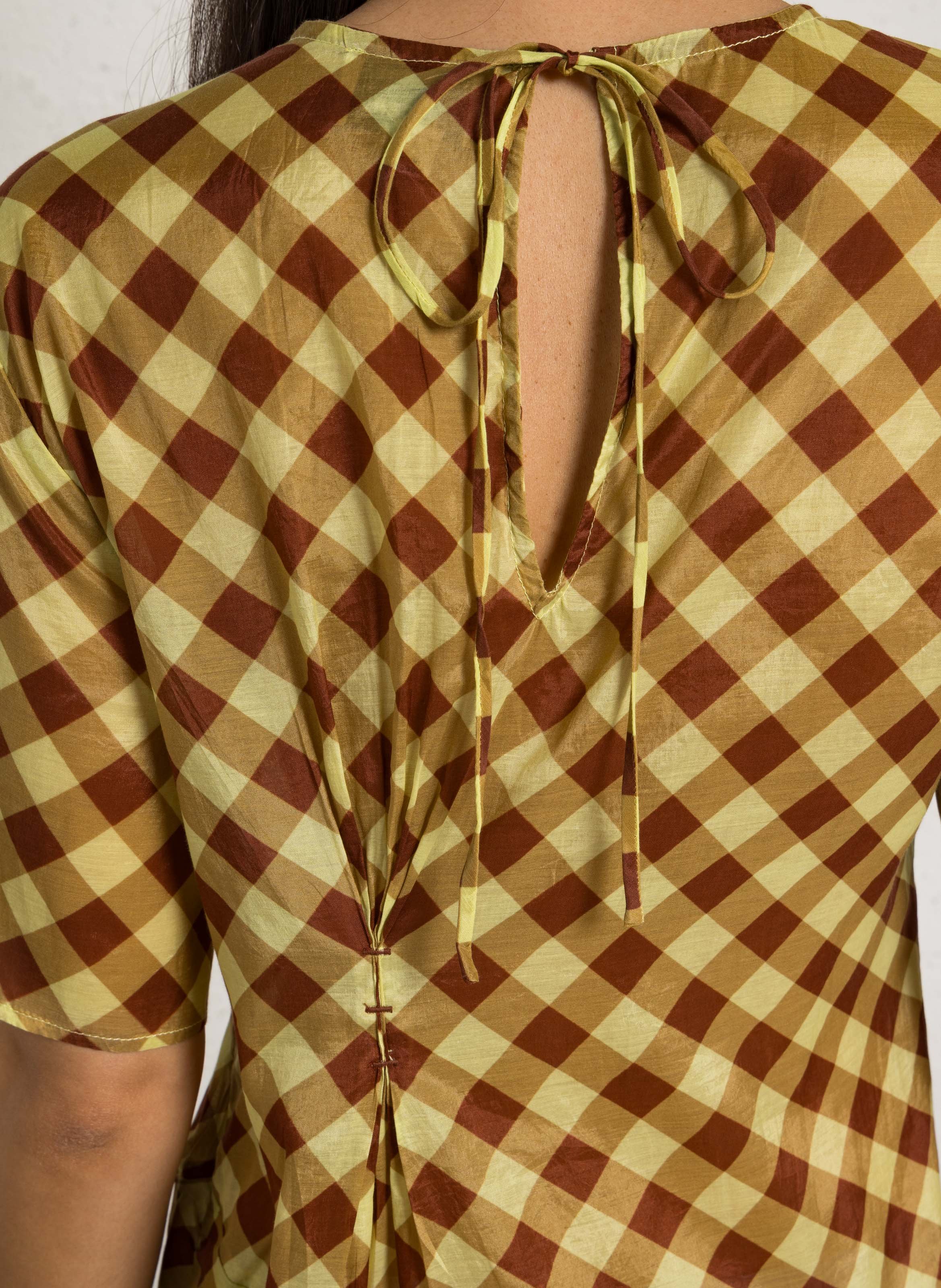 Short asymmetrical plaid dress DAMSON MADDER Multicolored