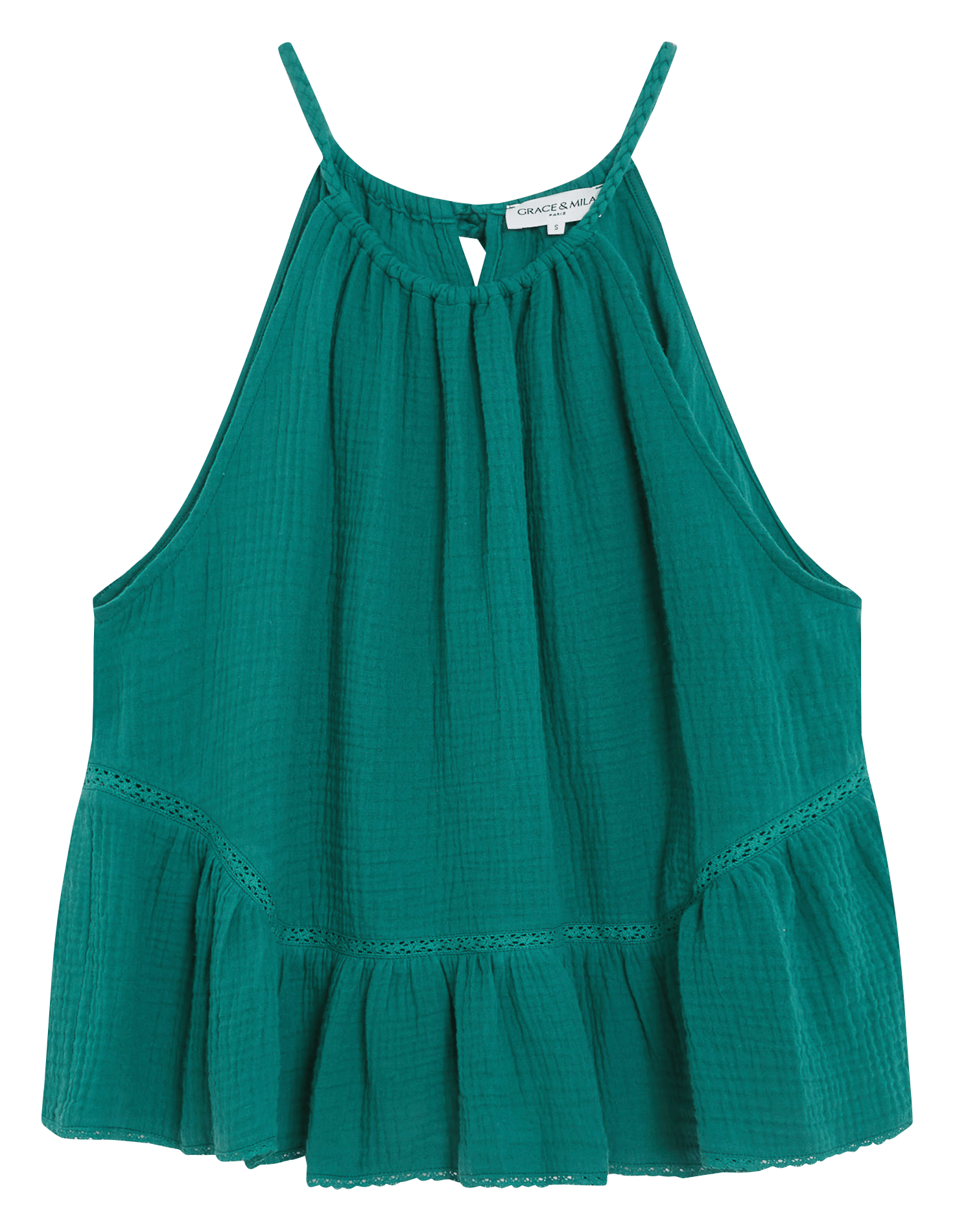 Aimee - Plumetis-Oberteil GRACE ET MILA Grun