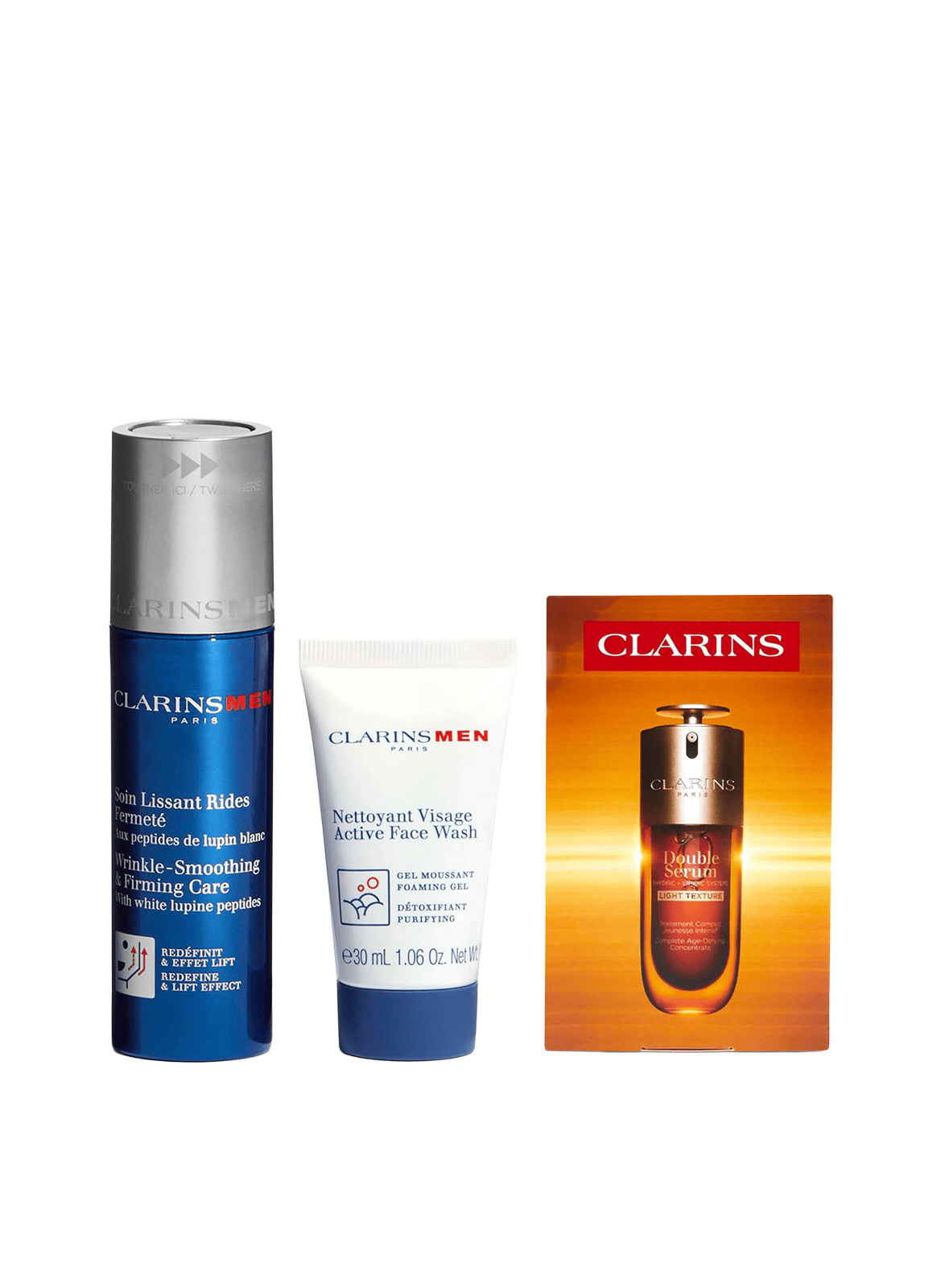 Verzorgingsset met gladstrijkend effect tegen rimpels en voor stevigheid van ClarinsMen. CLARINS No color