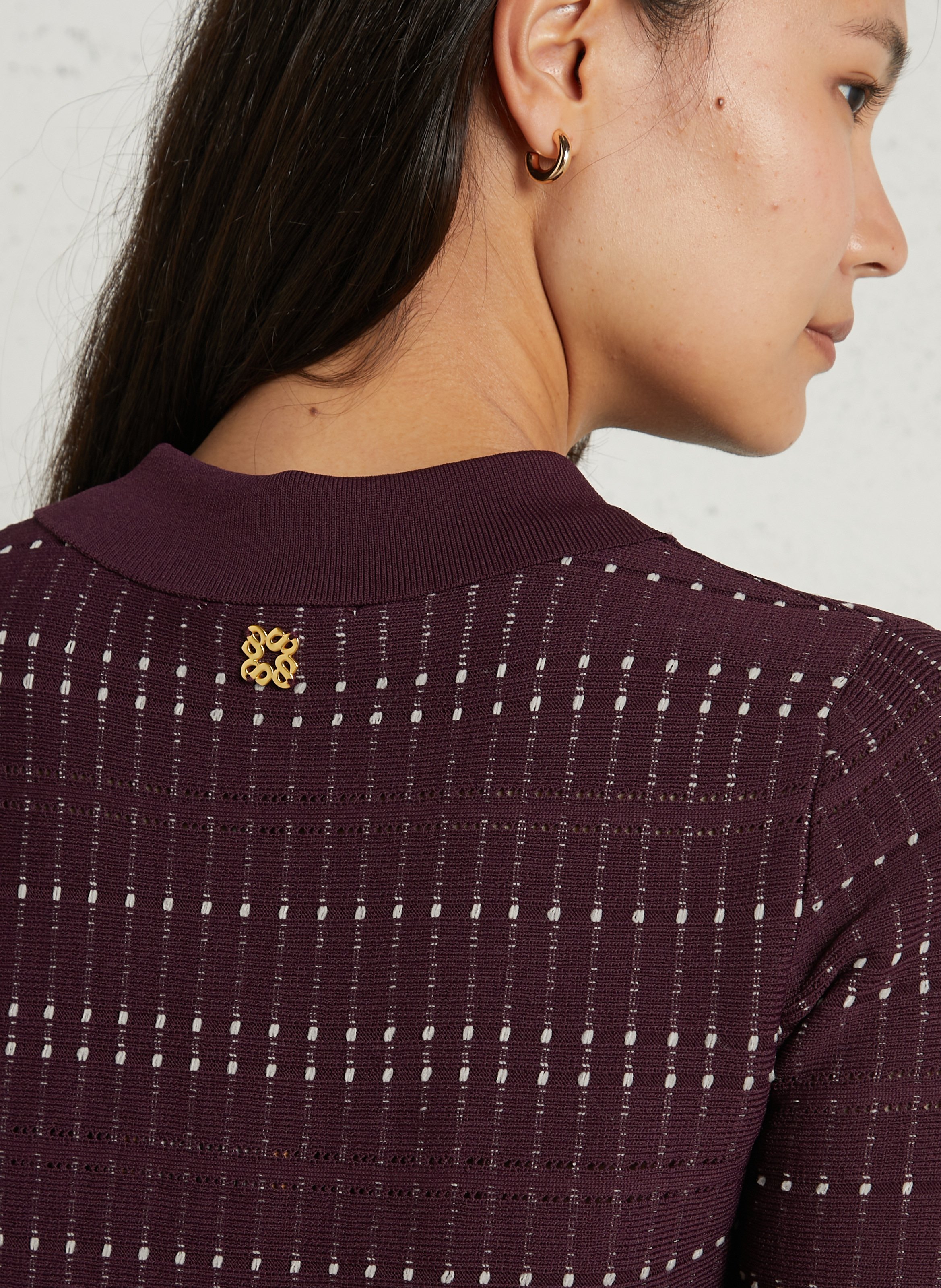 Buttoned sweater with classic collar SUNCOO Plums