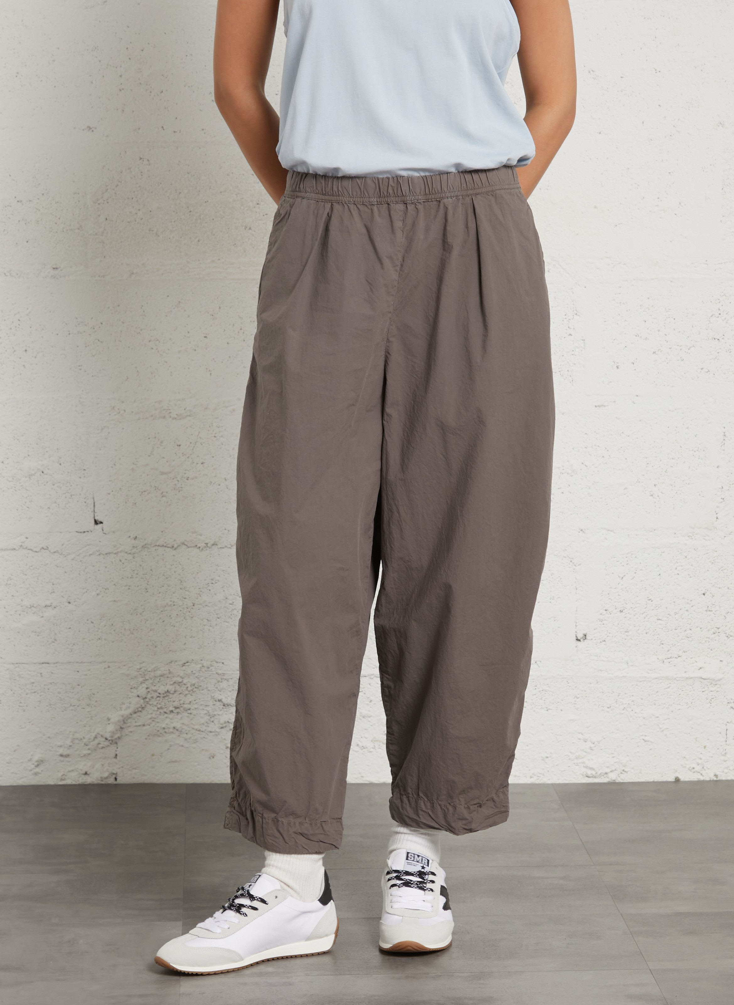 Jogging large taille haute uni AMERICAN VINTAGE Gris