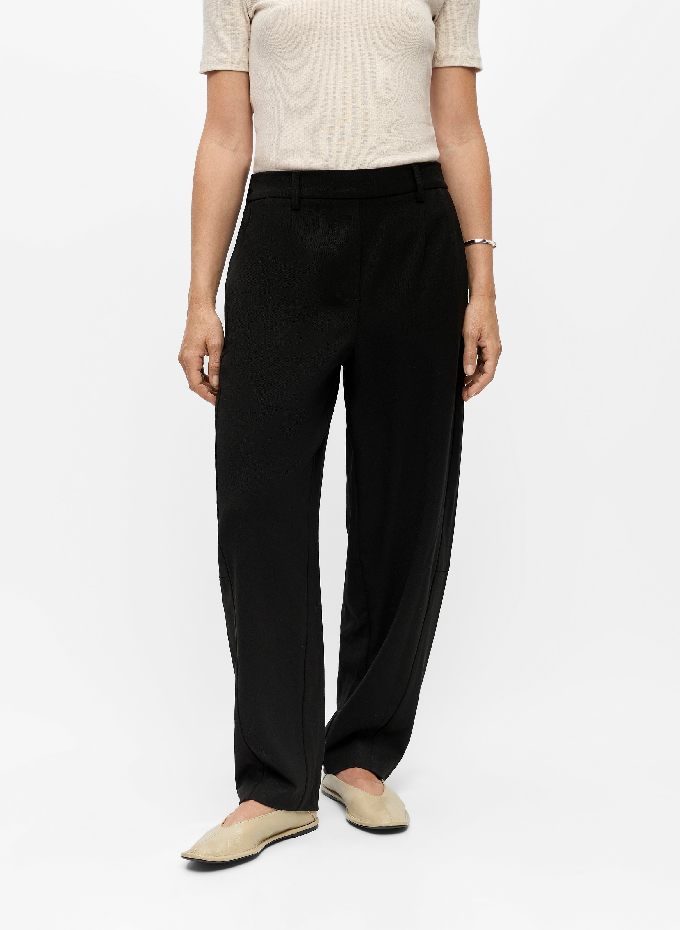 High-waisted wide-leg trousers OBJECT Black
