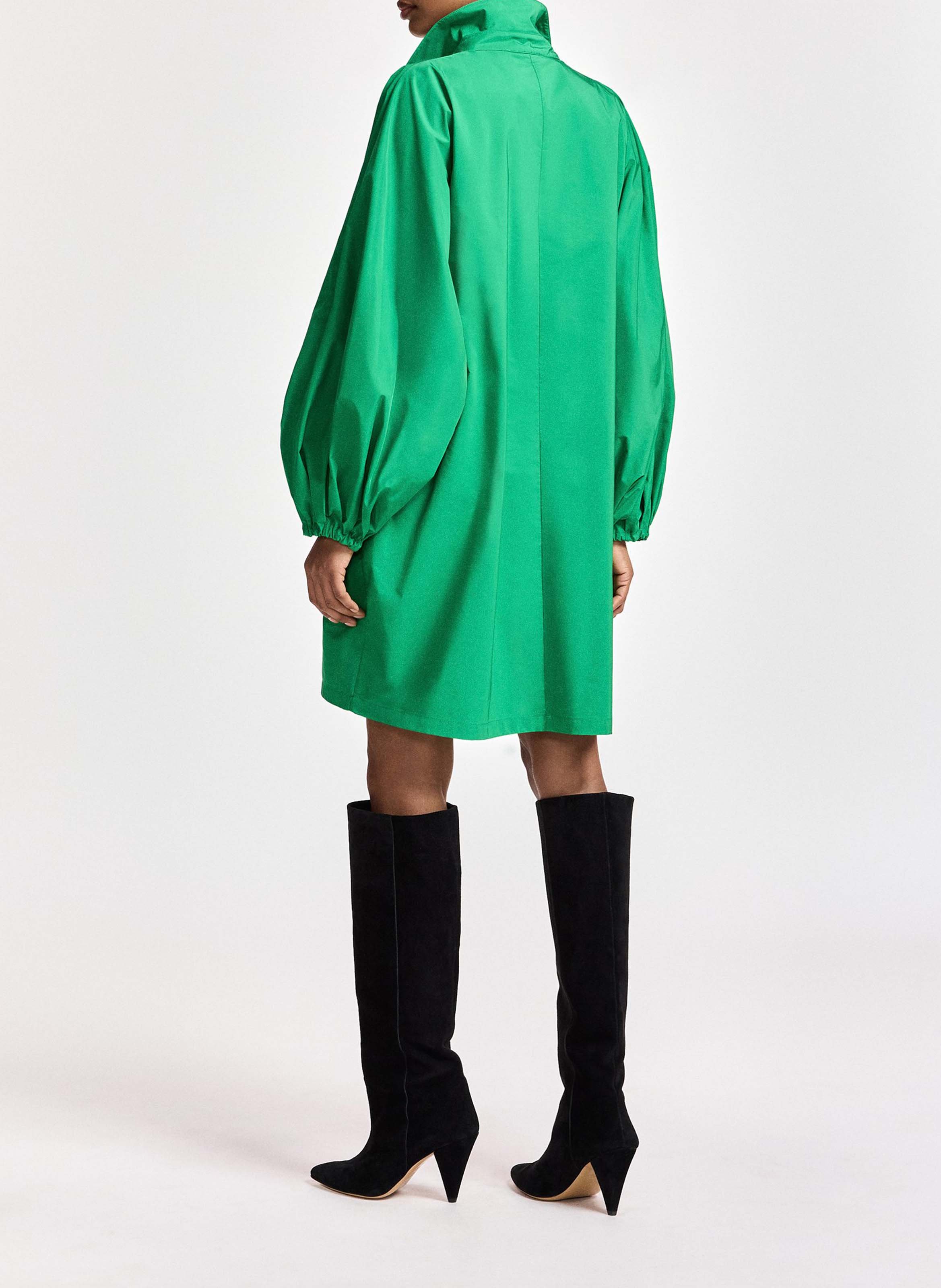 Korte oversized jurk met V-hals ESSENTIEL ANTWERP Groen