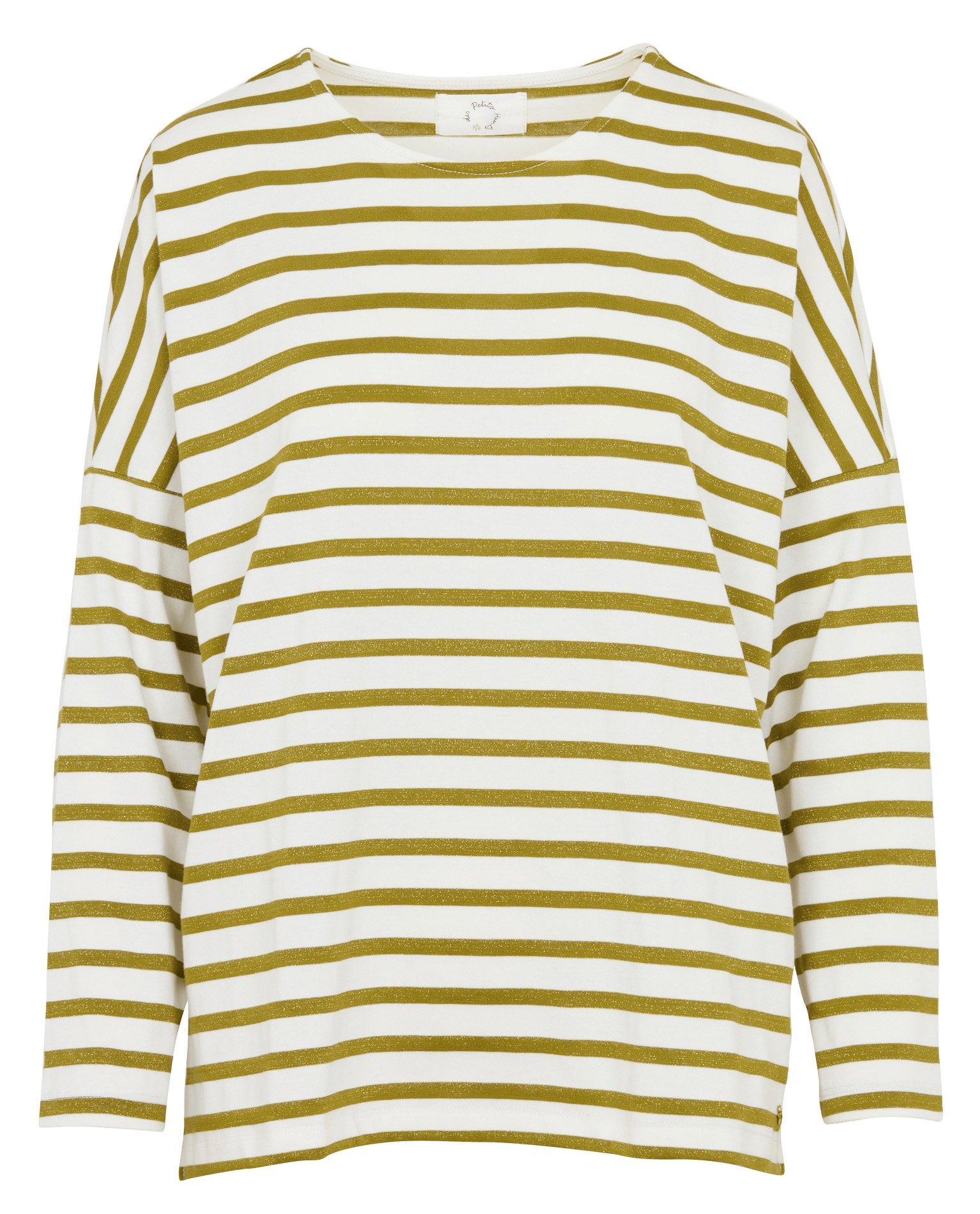 Tee-shirt oversize col rond en coton rayé DES PETITS HAUTS