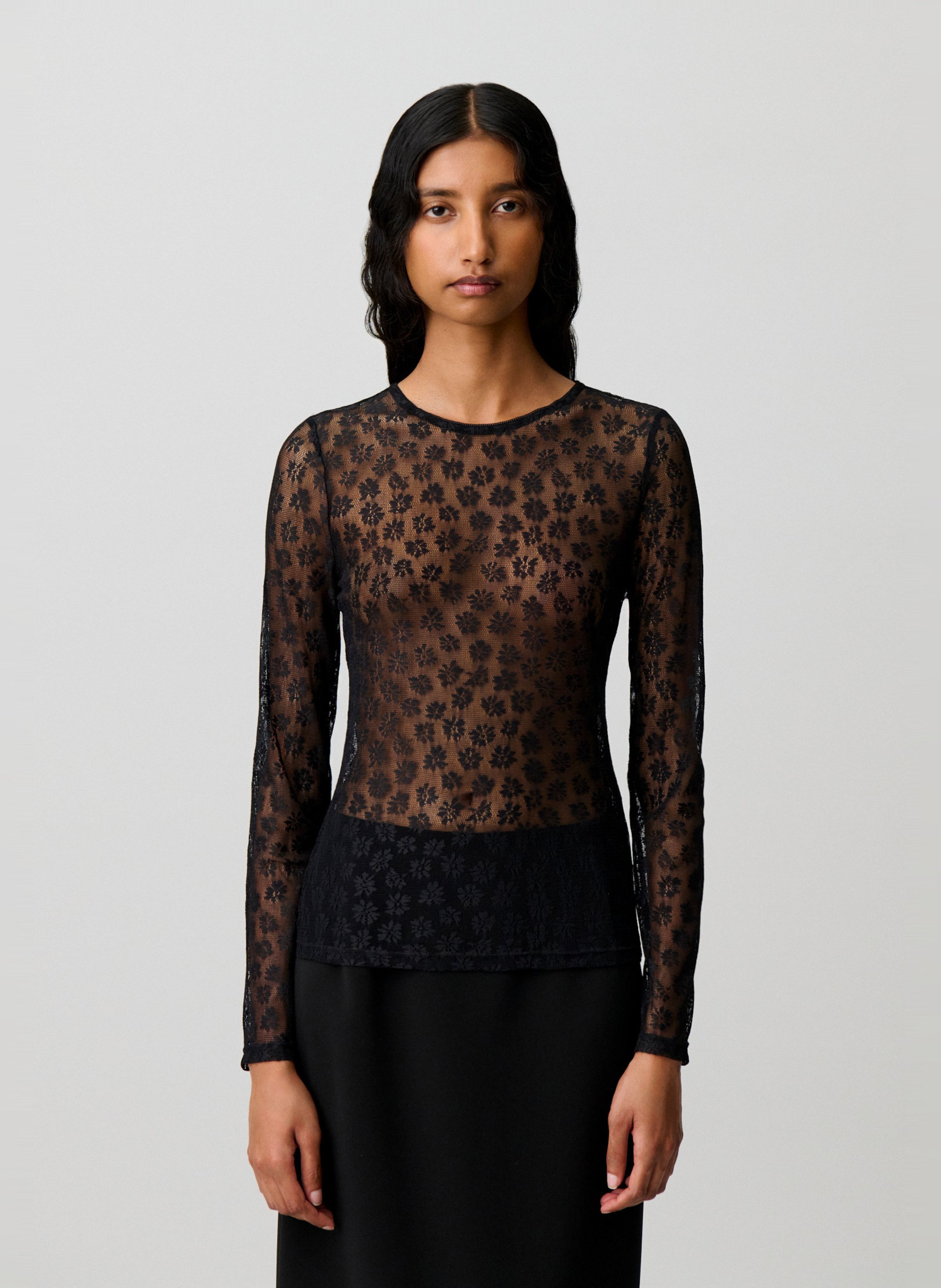 Top met transparante print CLAUDIE PIERLOT Zwart