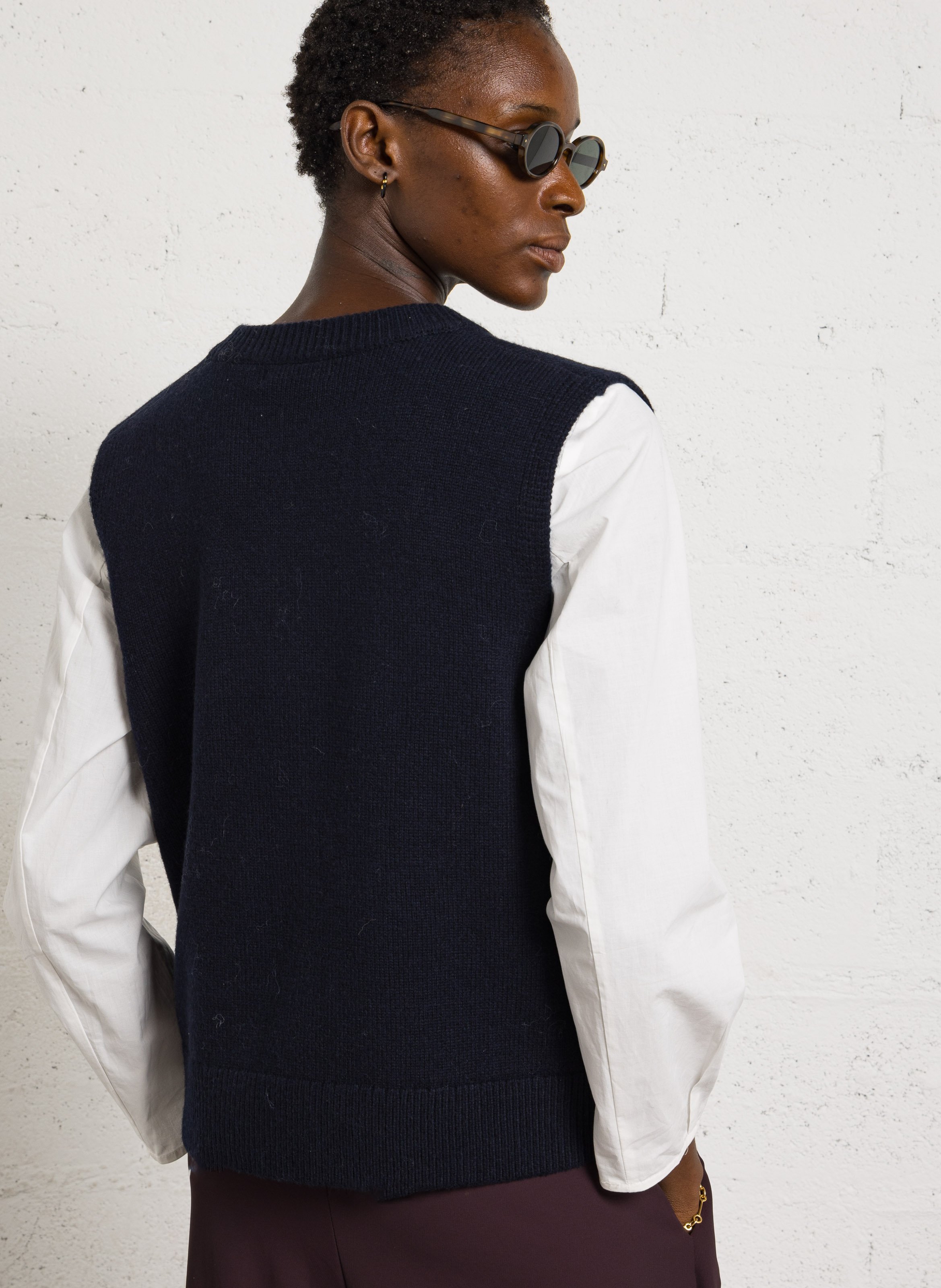 Rundhals-Cardigan aus Wollmix JC SOPHIE Blau