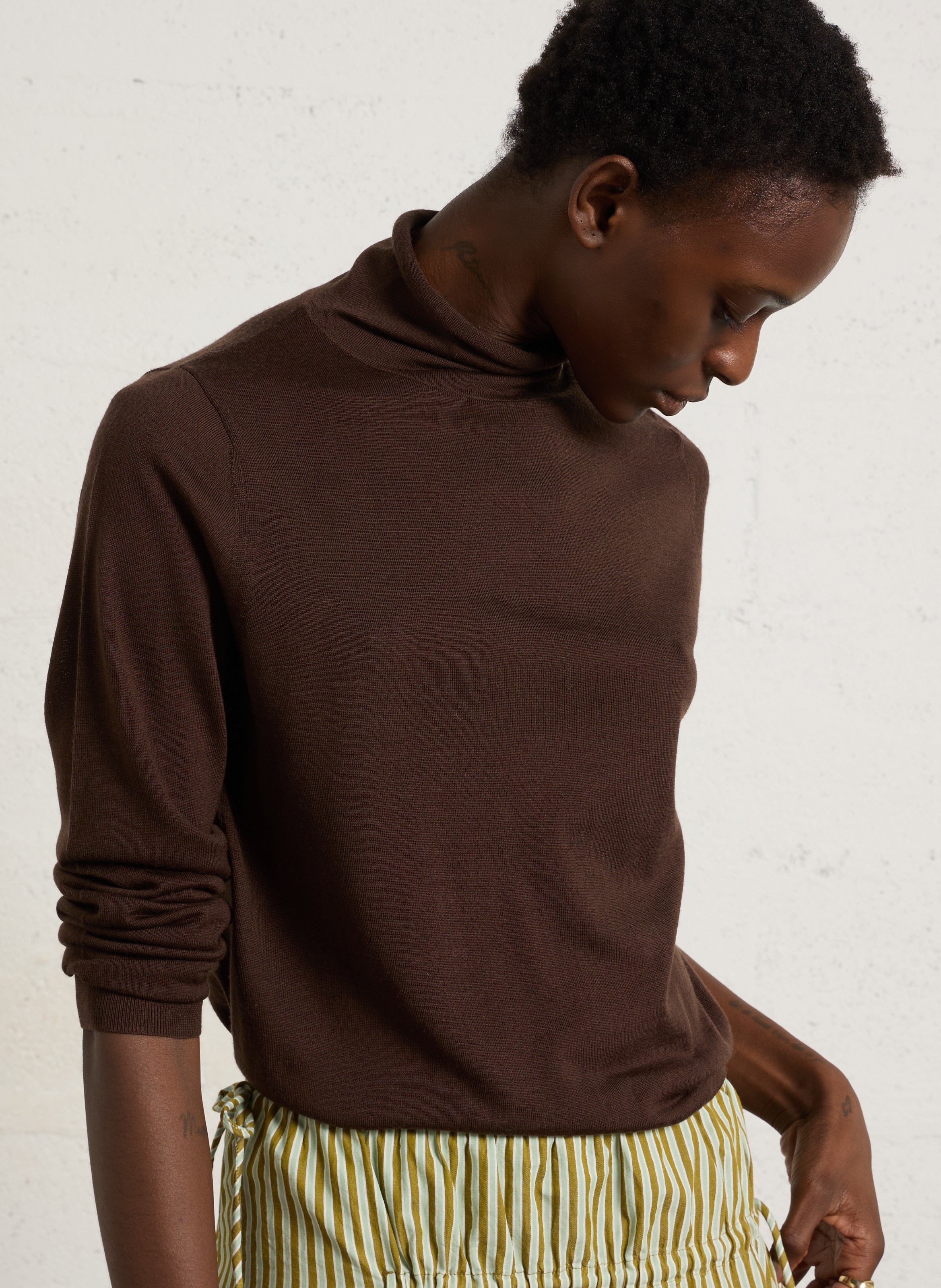 Pull col montant en laine HARTFORD