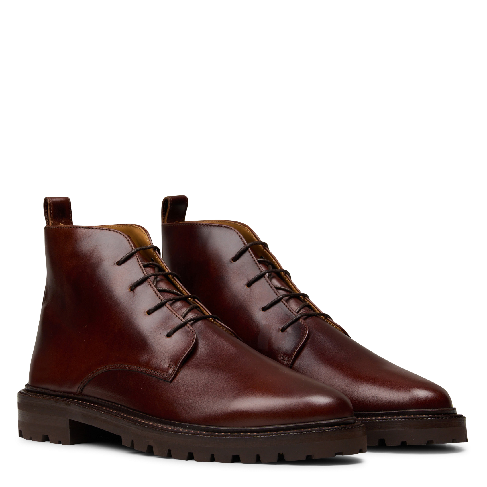 Grained leather boots BOBBIES Brown
