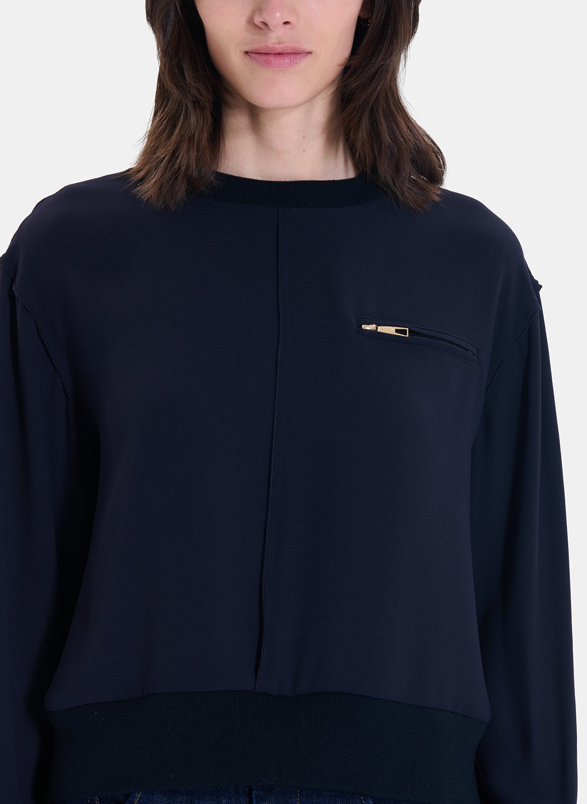 Straight round-neck sweatshirt ZAPA Blue