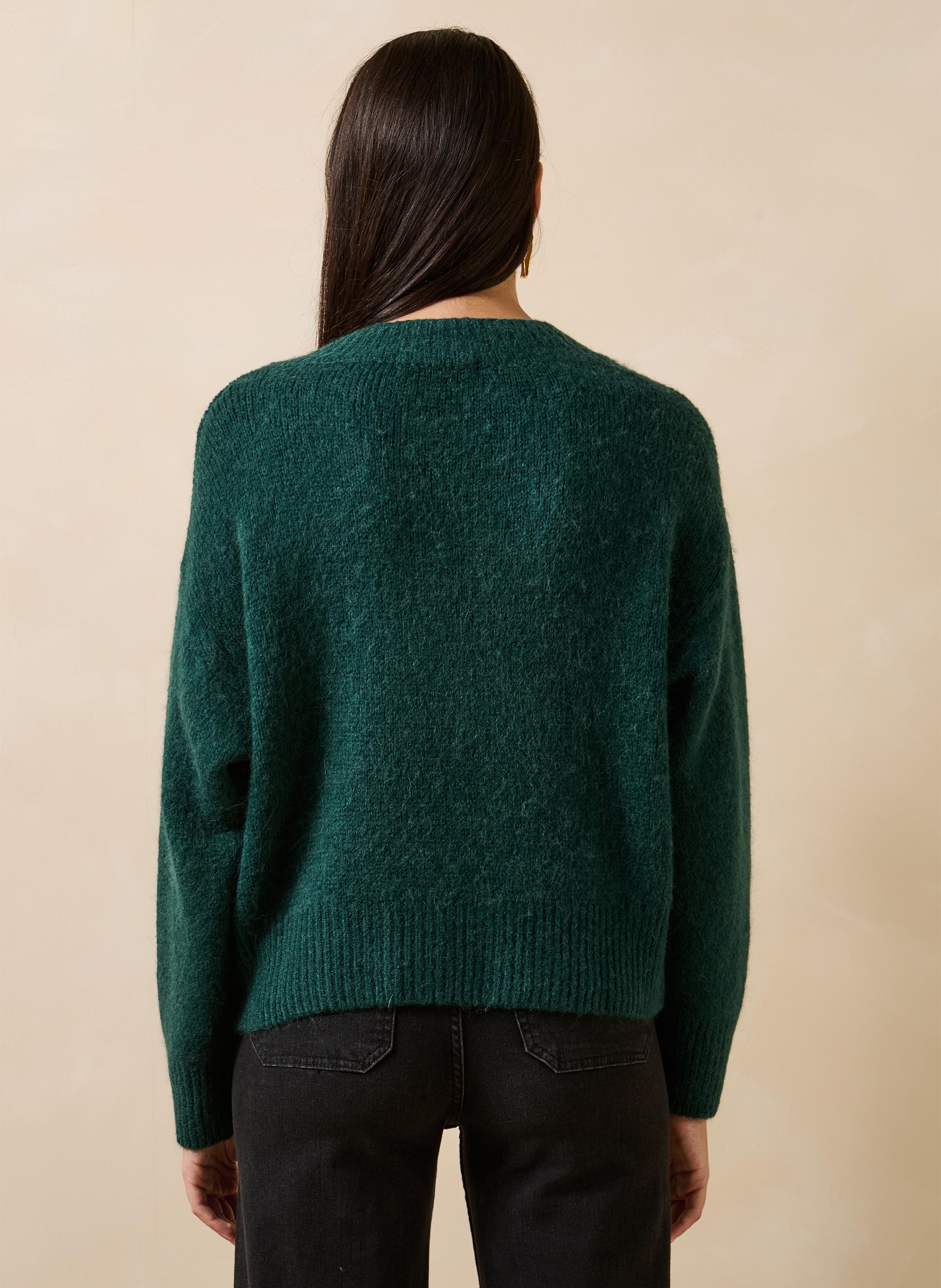 Loose-fit V-neck sweater LA FEE MARABOUTEE Green