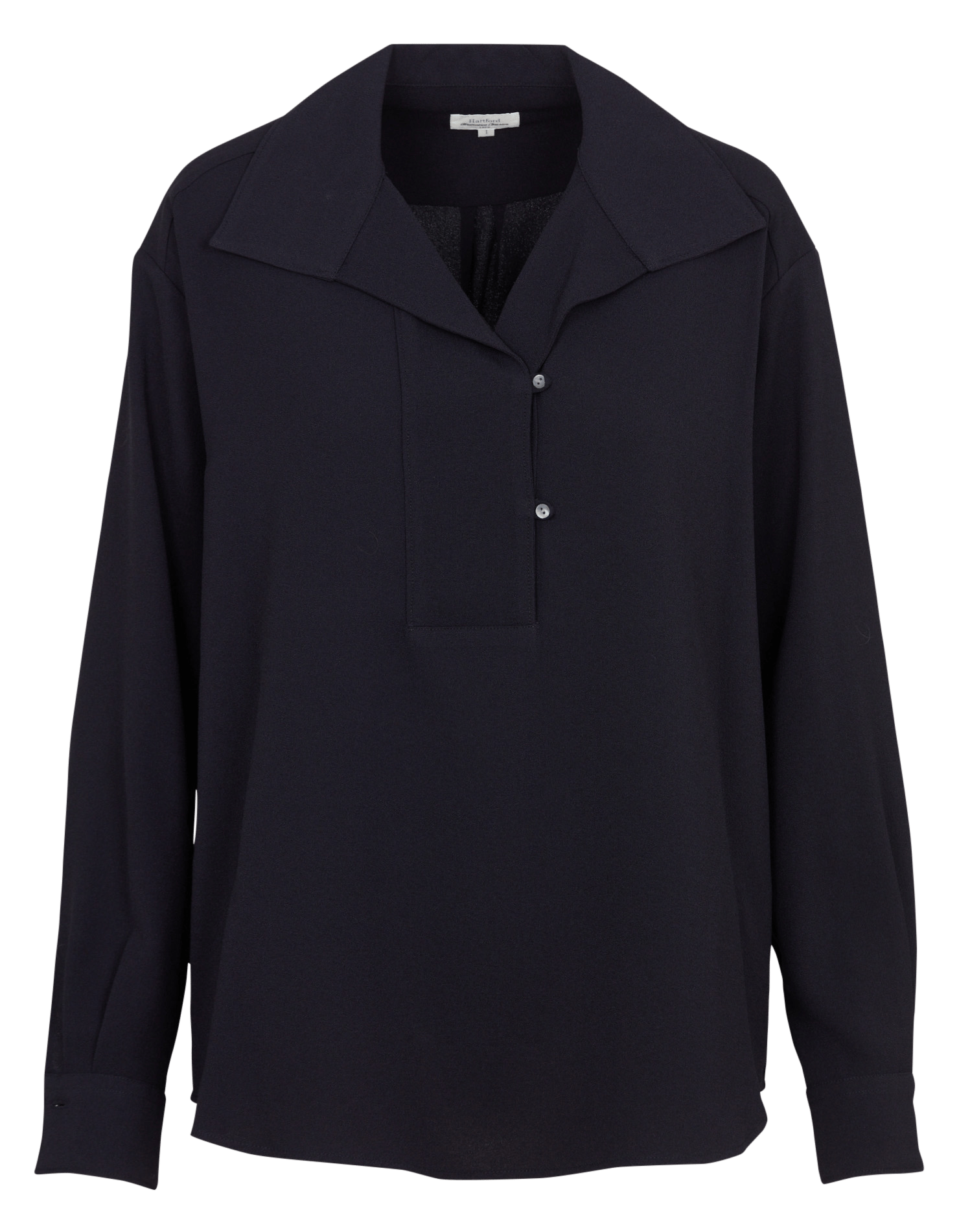 Top met lange mouwen en knoopkraag HARTFORD Blauw