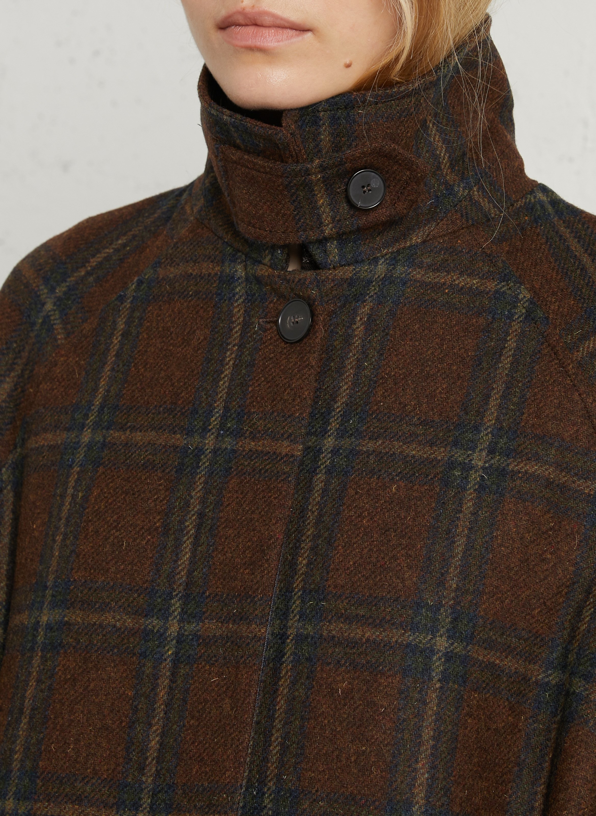 Halflange jas met geribbelde kraag van katoen. BARBOUR Zwart
