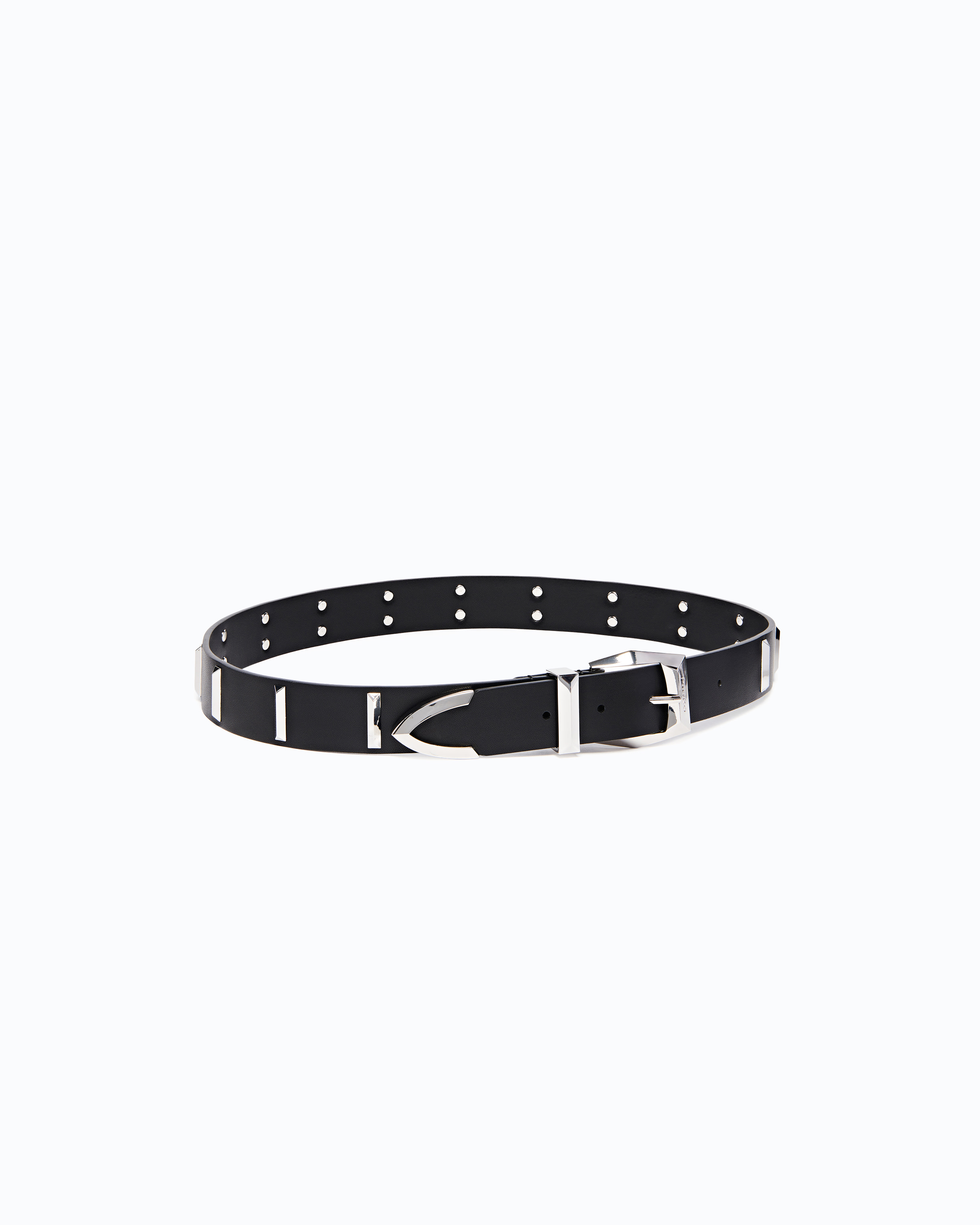 Leather belt with rectangular studs 3 cm PINKO Black