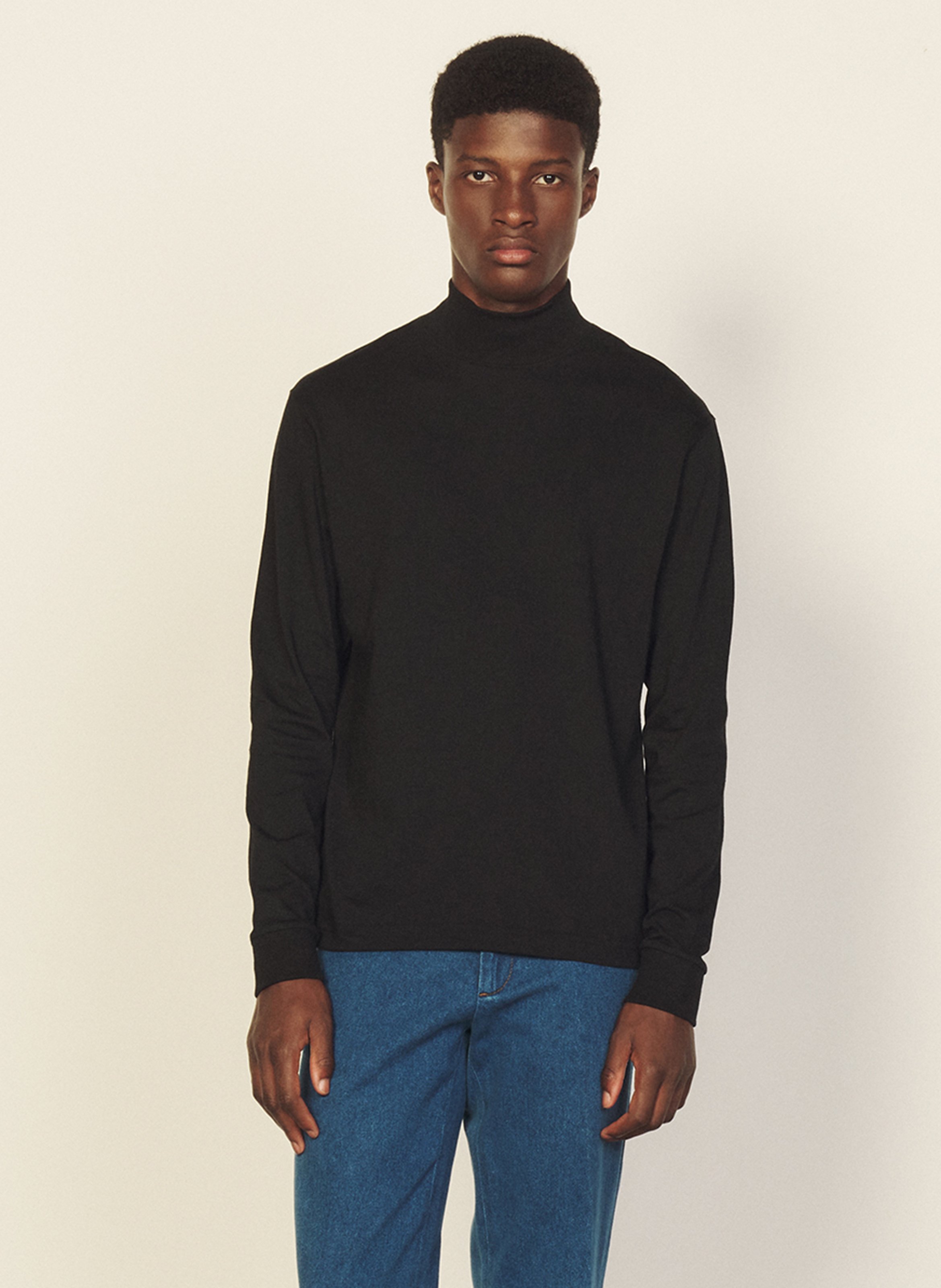 Col roulé regular-fit en laine SANDRO Noir