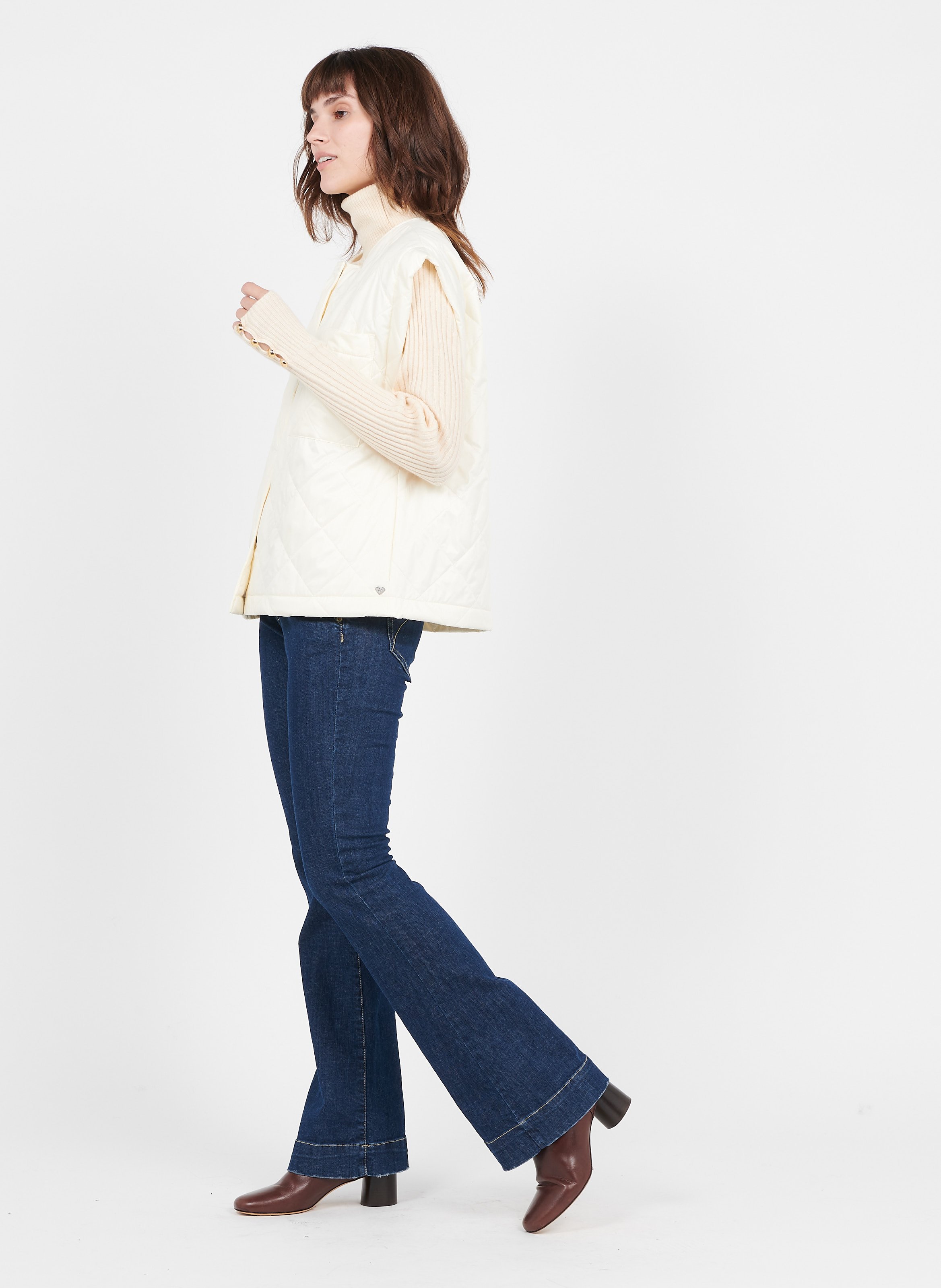 Jean boot-cut en coton PLEASE Bleu
