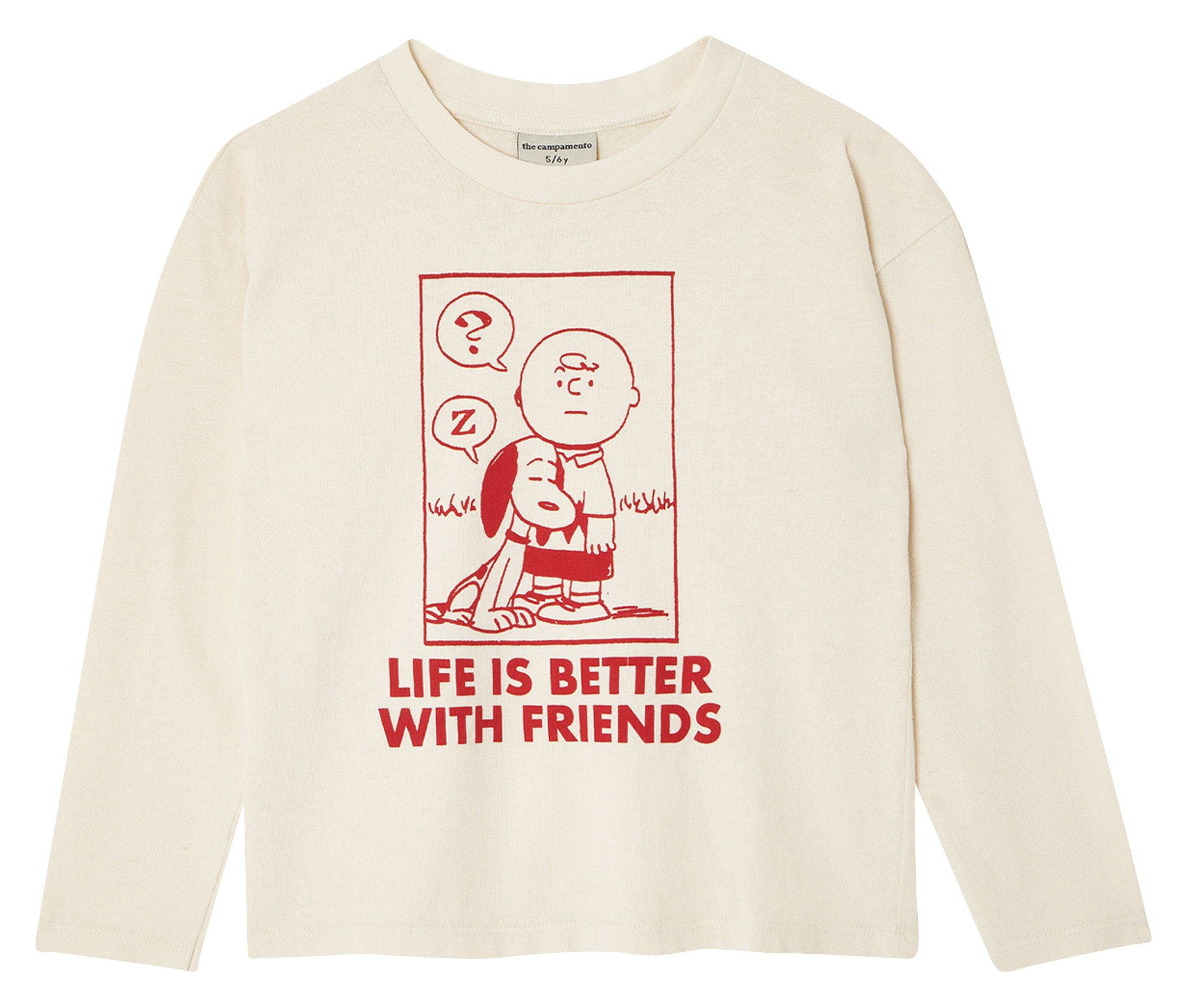 Tee-shirt col rond imprimé en coton  THE CAMPAMENTO Blanc