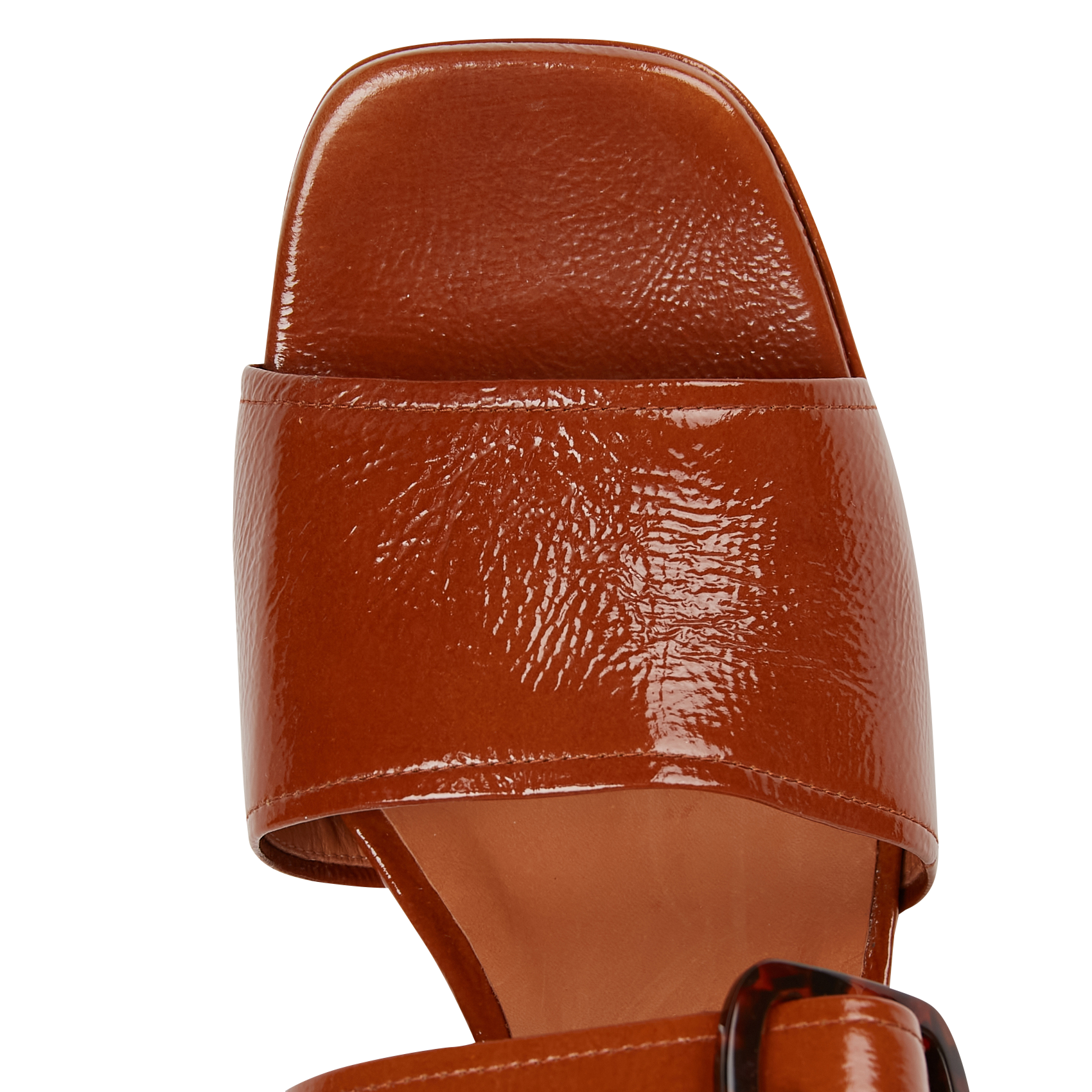 Sandales hautes en cuir verni CHIE MIHARA Marron