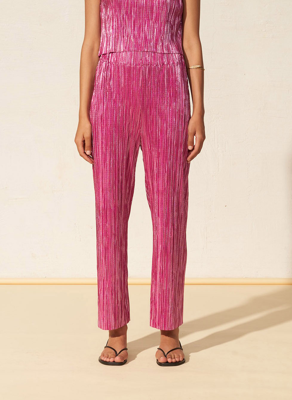 Front-pleated high-rise wide-leg trousers FETE IMPERIALE Pink
