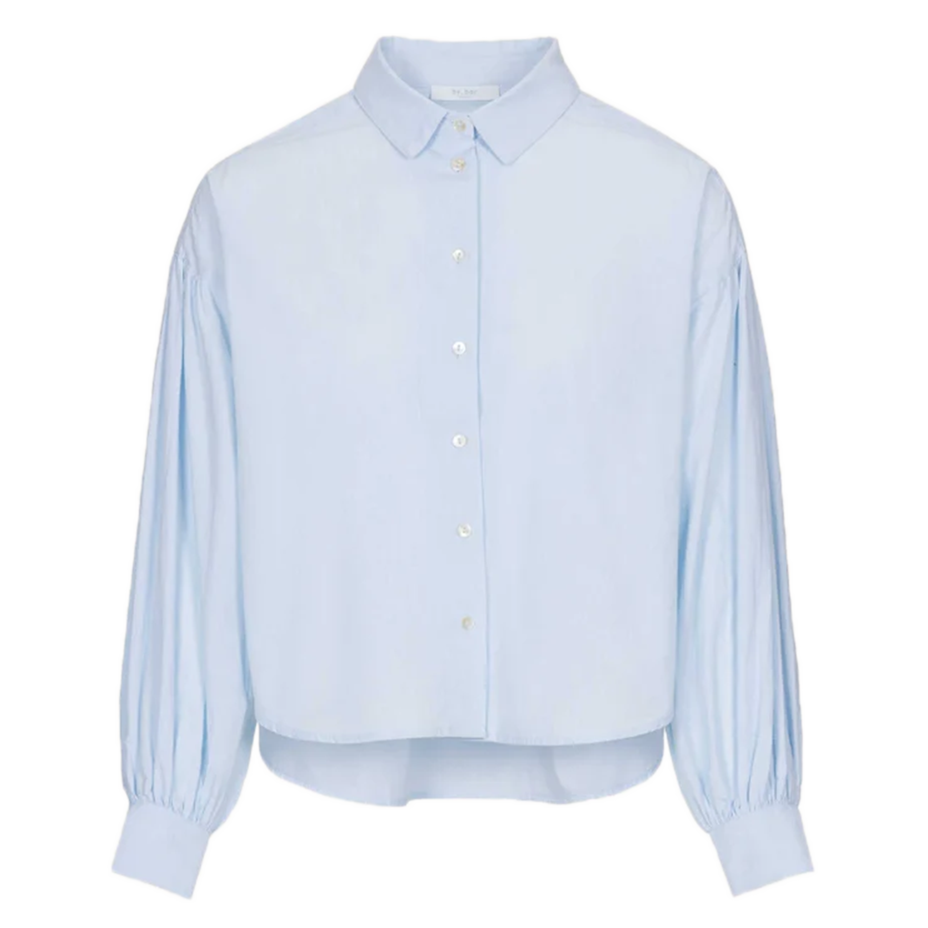 Oversized short cotton shirt Blue