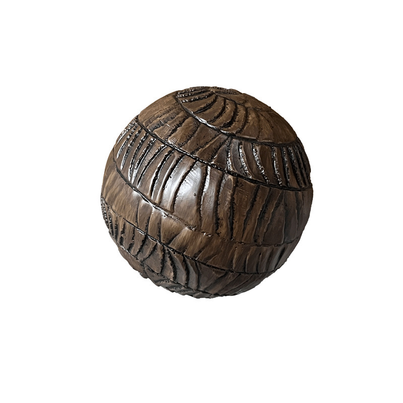 Decorative ball in resin with carved wood effect POTIRON PARIS Brown